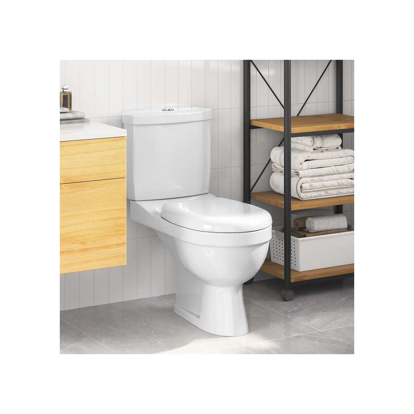 Toilette avec réservoir Blanc