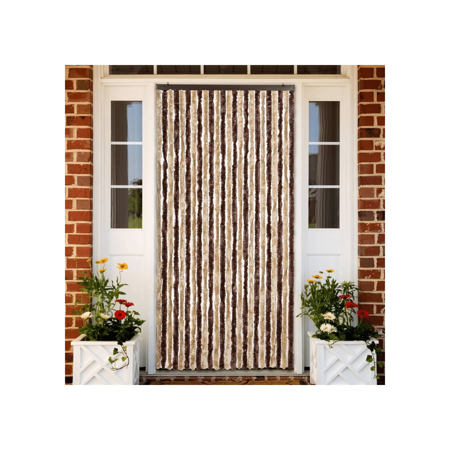 Moustiquaire Beige et marron clair 100x220 cm Chenille