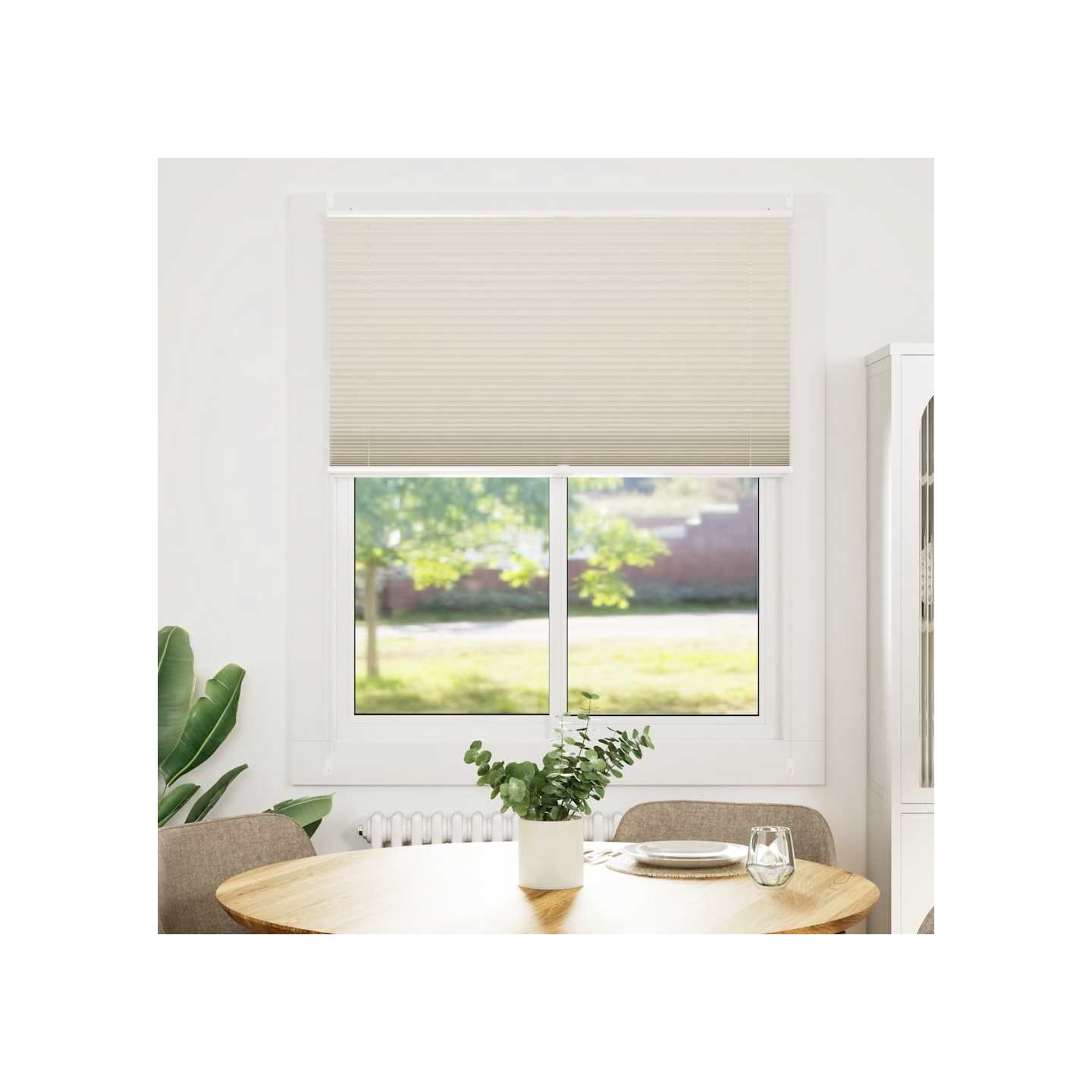 Store plissé 100x125 cm Crème