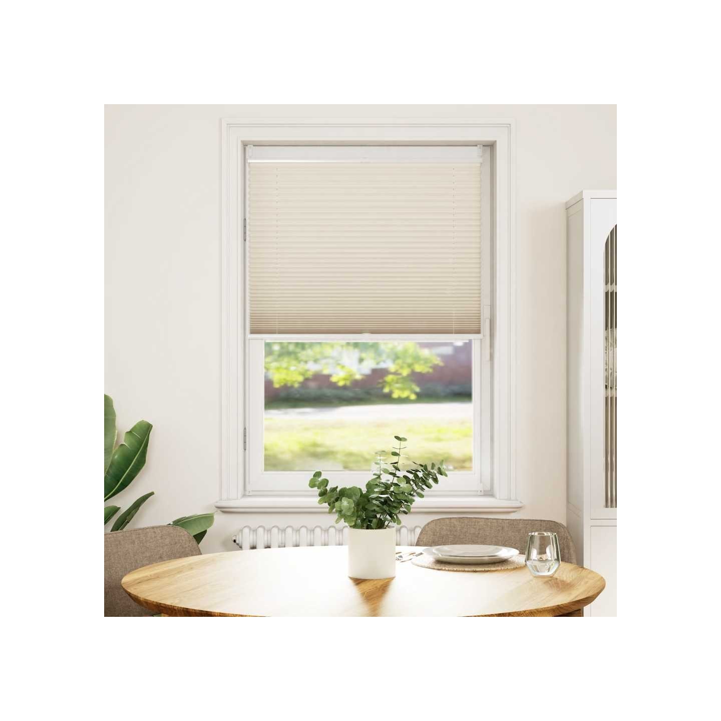 Store plissé 90x125 cm Crème