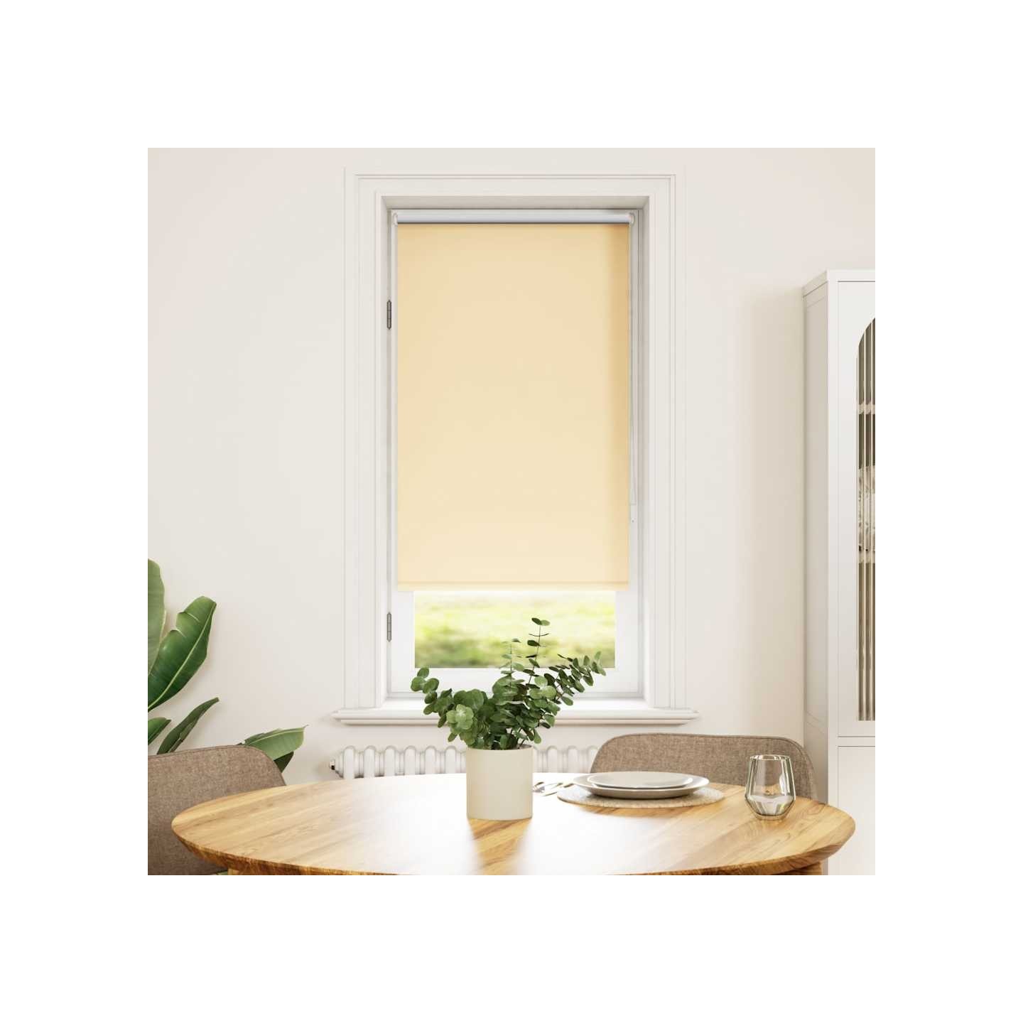 Store enrouleur occultant 64,4x120 cm tissu de 60 cm beige