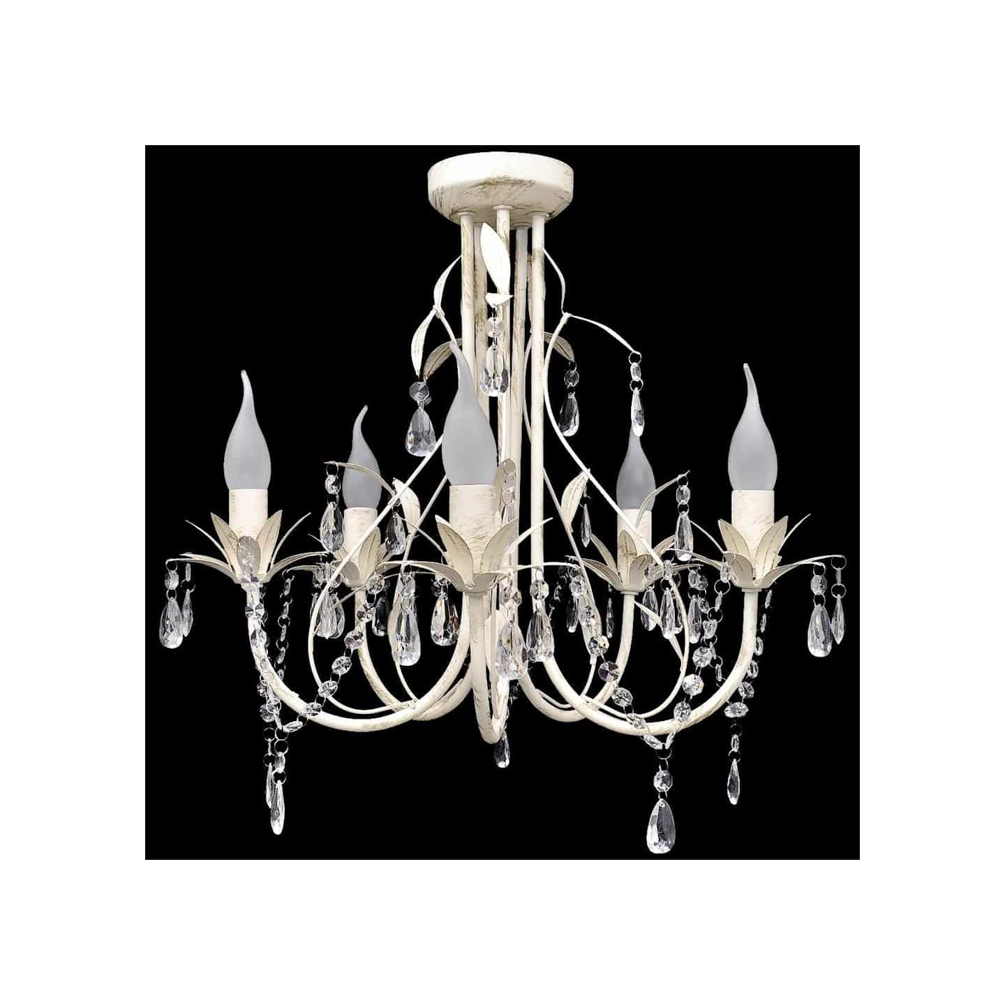 Lustre suspendu en cristal 5 douilles d'ampoule