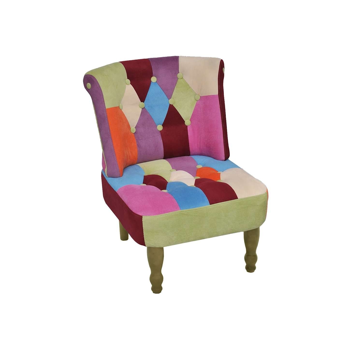 Chaises en style français lot de 2 avec design patchwork tissu
