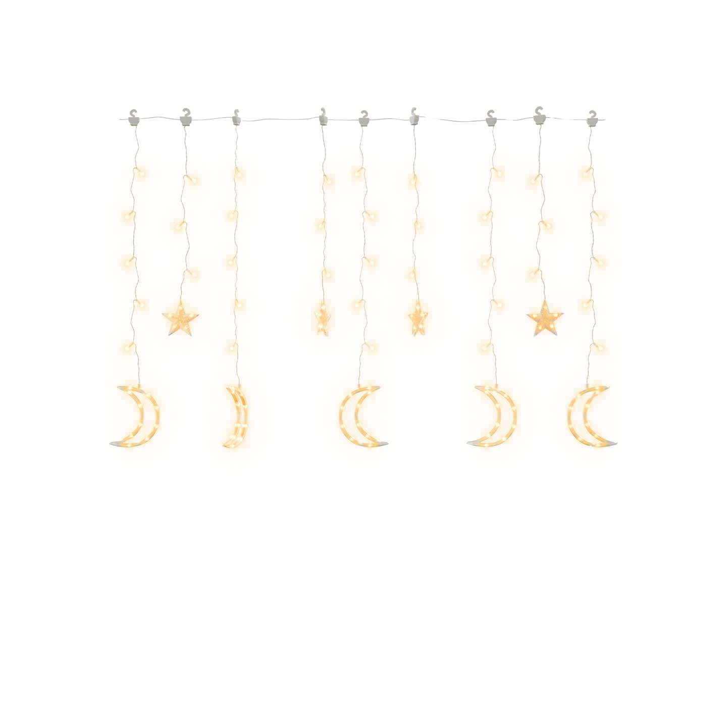 Guirlande lumineuse étoile et lune avec télécommande 138 LED