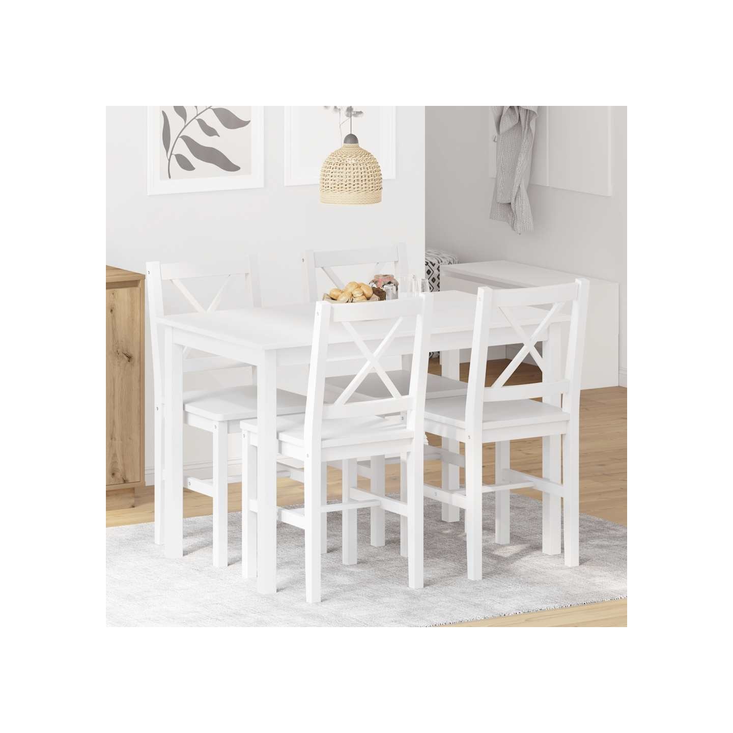 Ensemble de salle à manger 5 pcs Blanc
