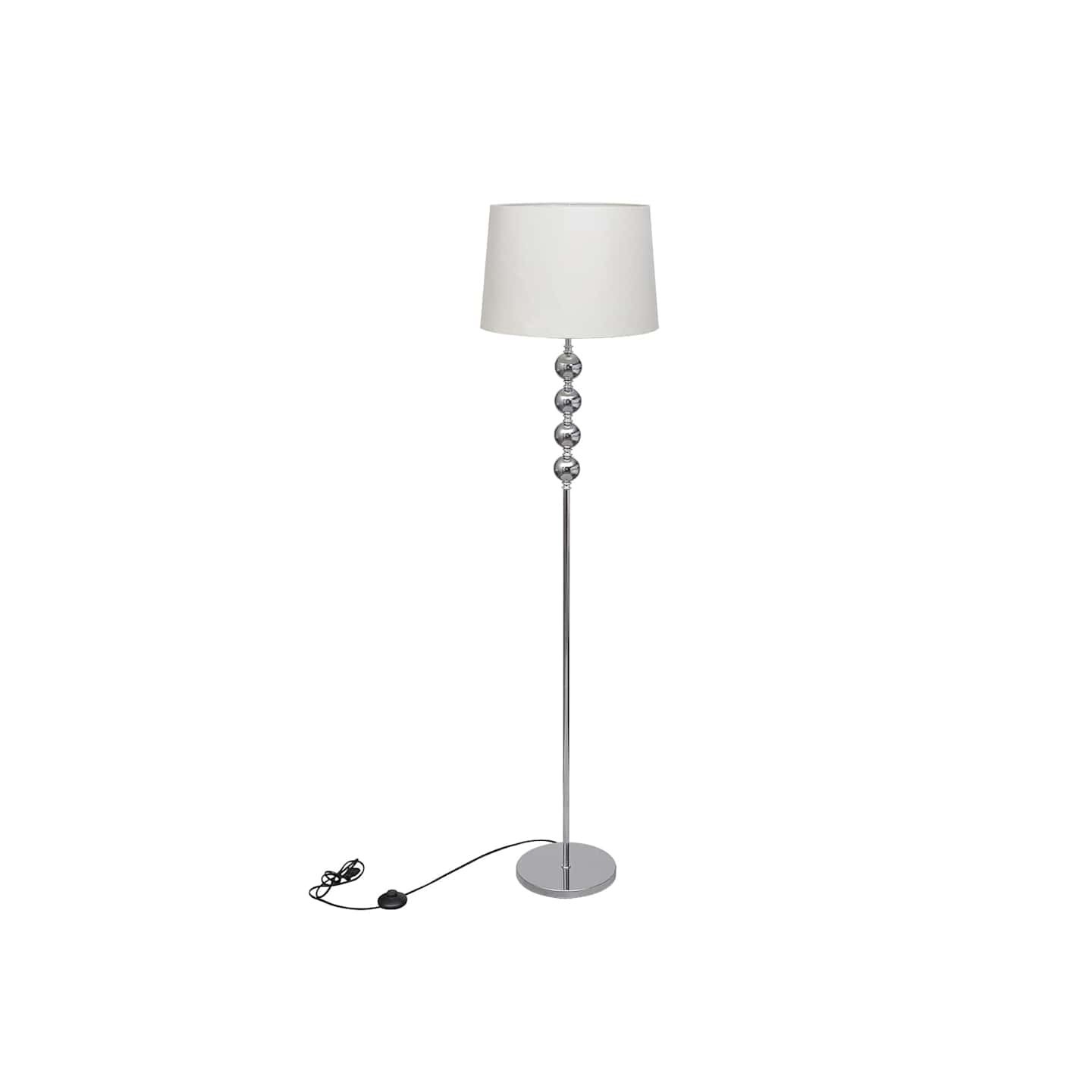 Lampadaire avec support haut Décoration à 4 boules Blanc