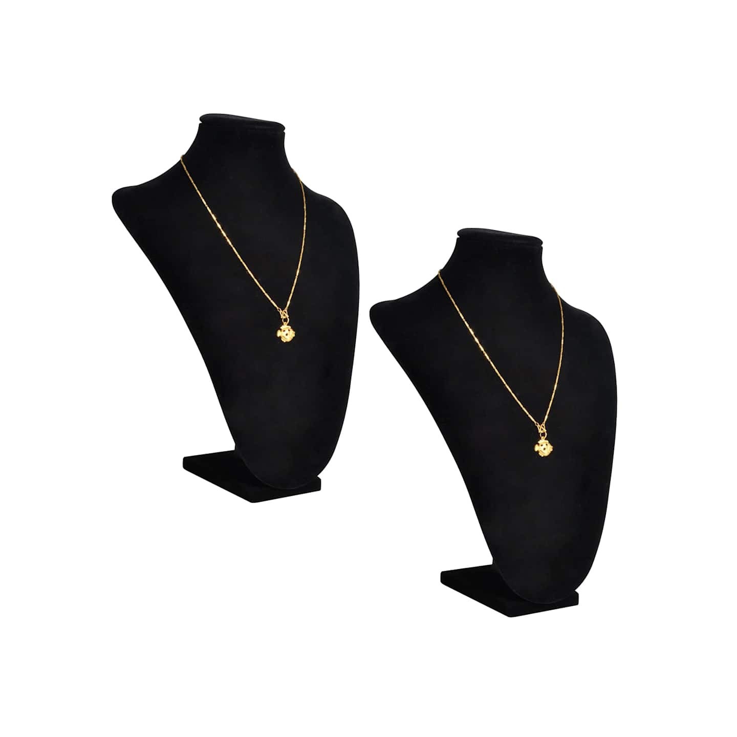 Présentoir buste d'exposition pour colliers en flanelle 2 pcs