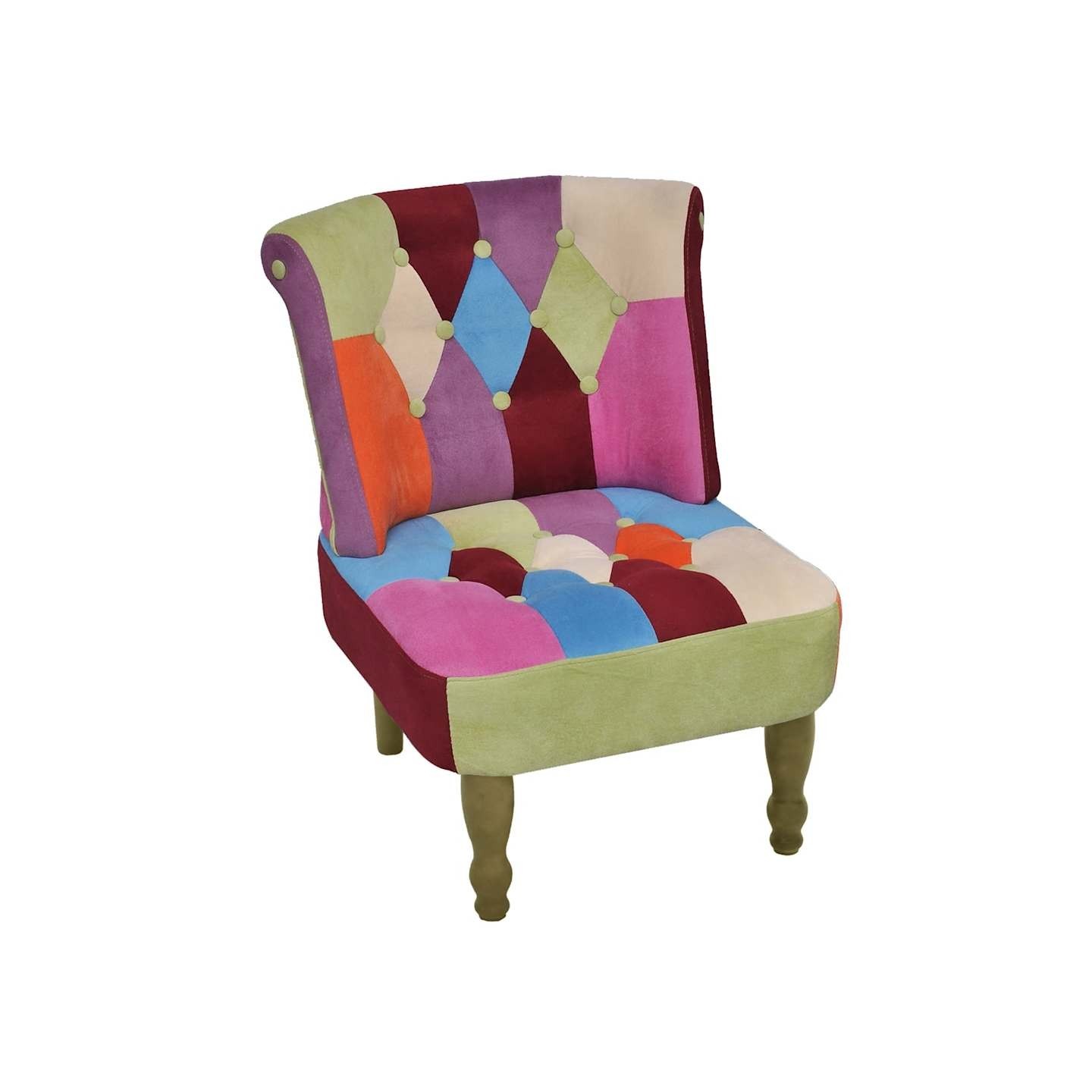 Chaise française au design patchwork tissu
