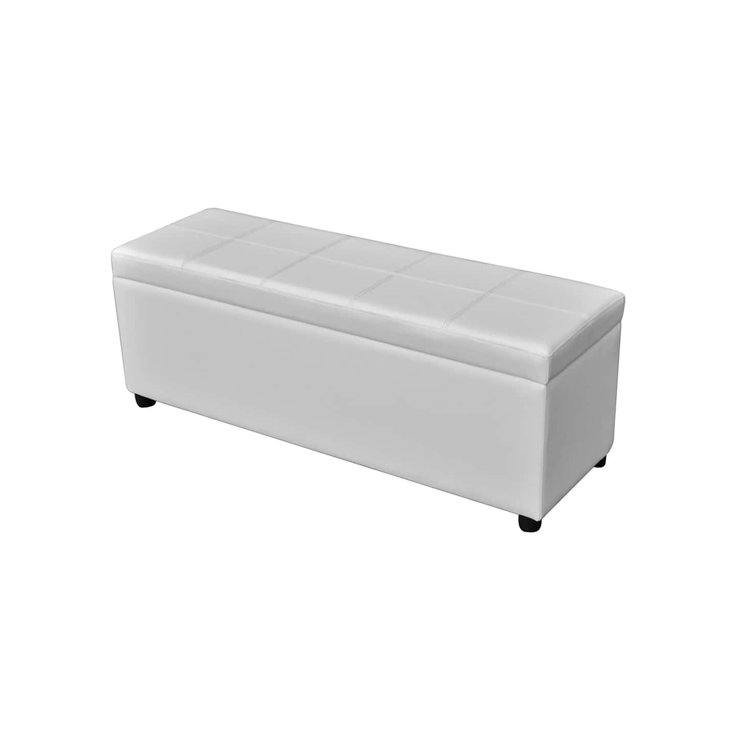Banc long de rangement Bois Blanc
