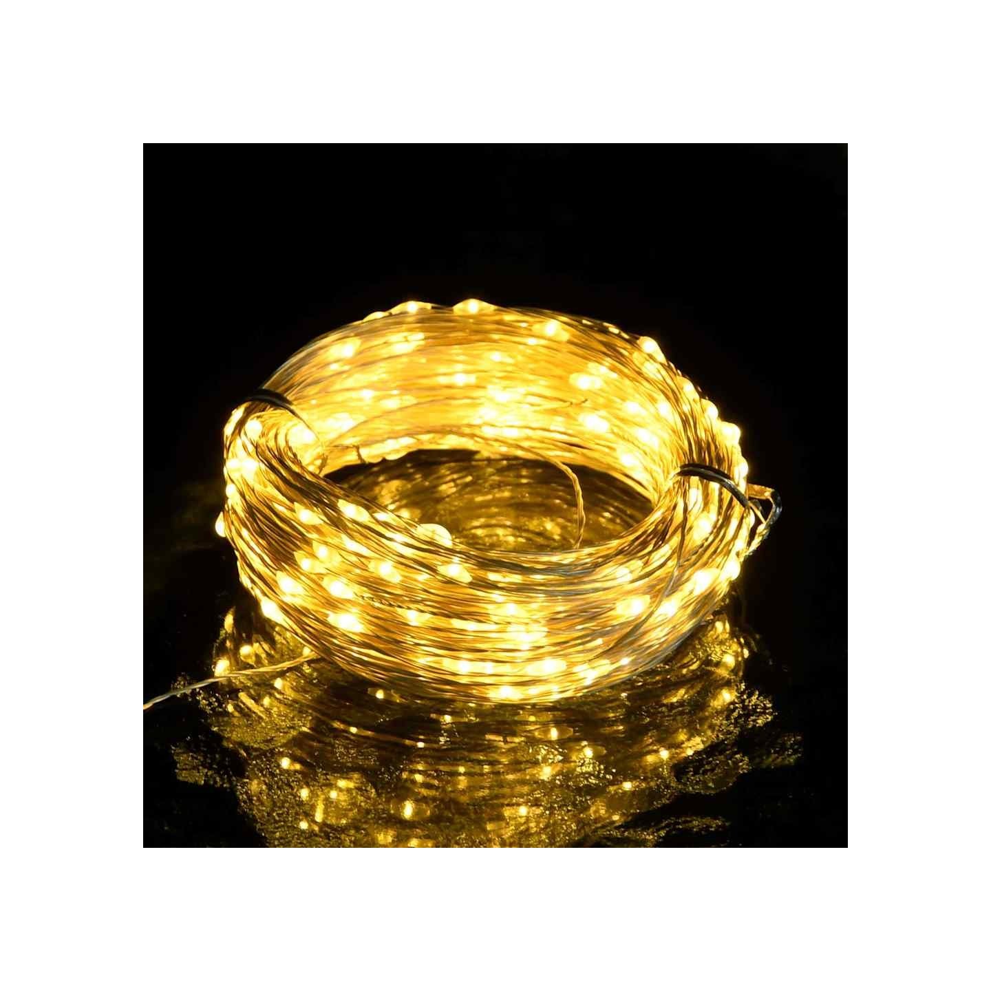 Guirlande lumineuse micro LED 40m 400LED blanc chaud 8fonctions