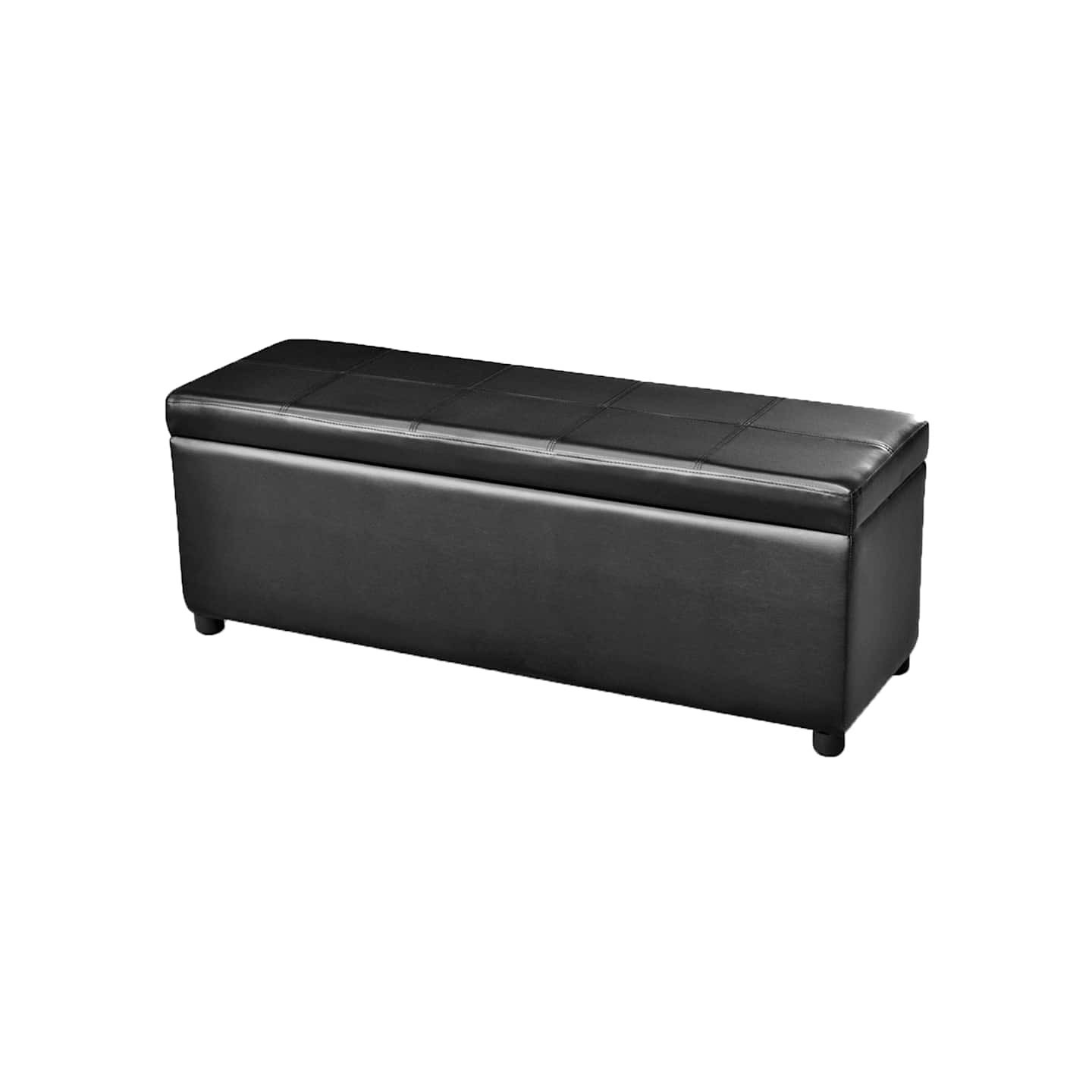 Banc long de rangement Bois Noir