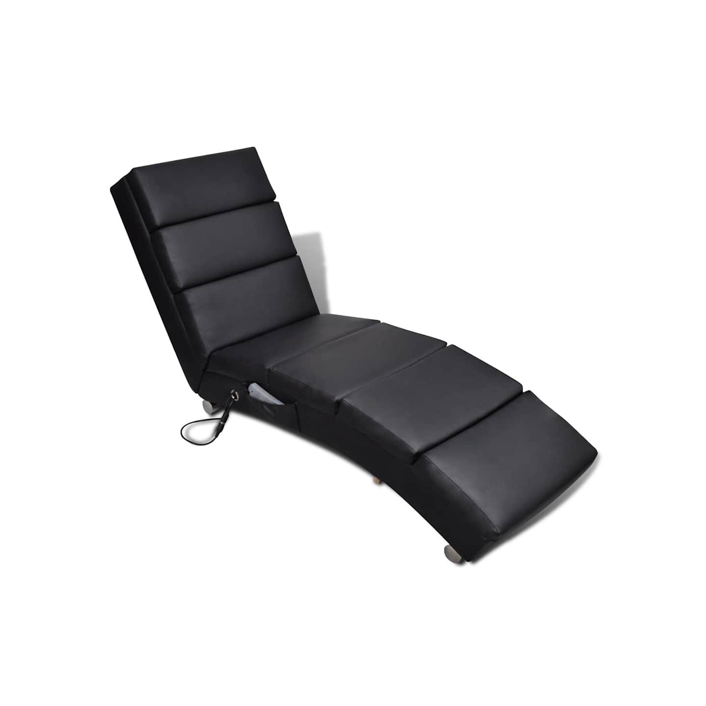 Chaise longue de massage Noir Similicuir