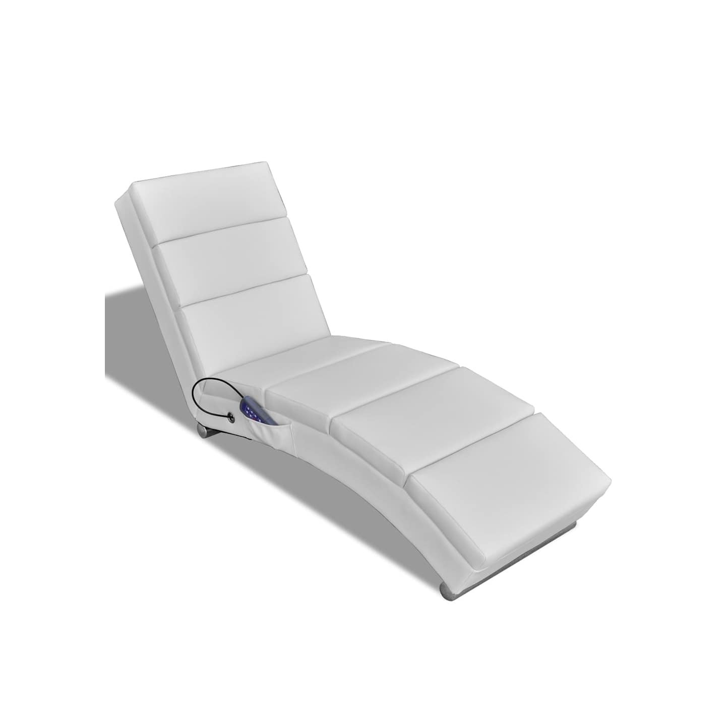 Chaise longue de massage Blanc Similicuir