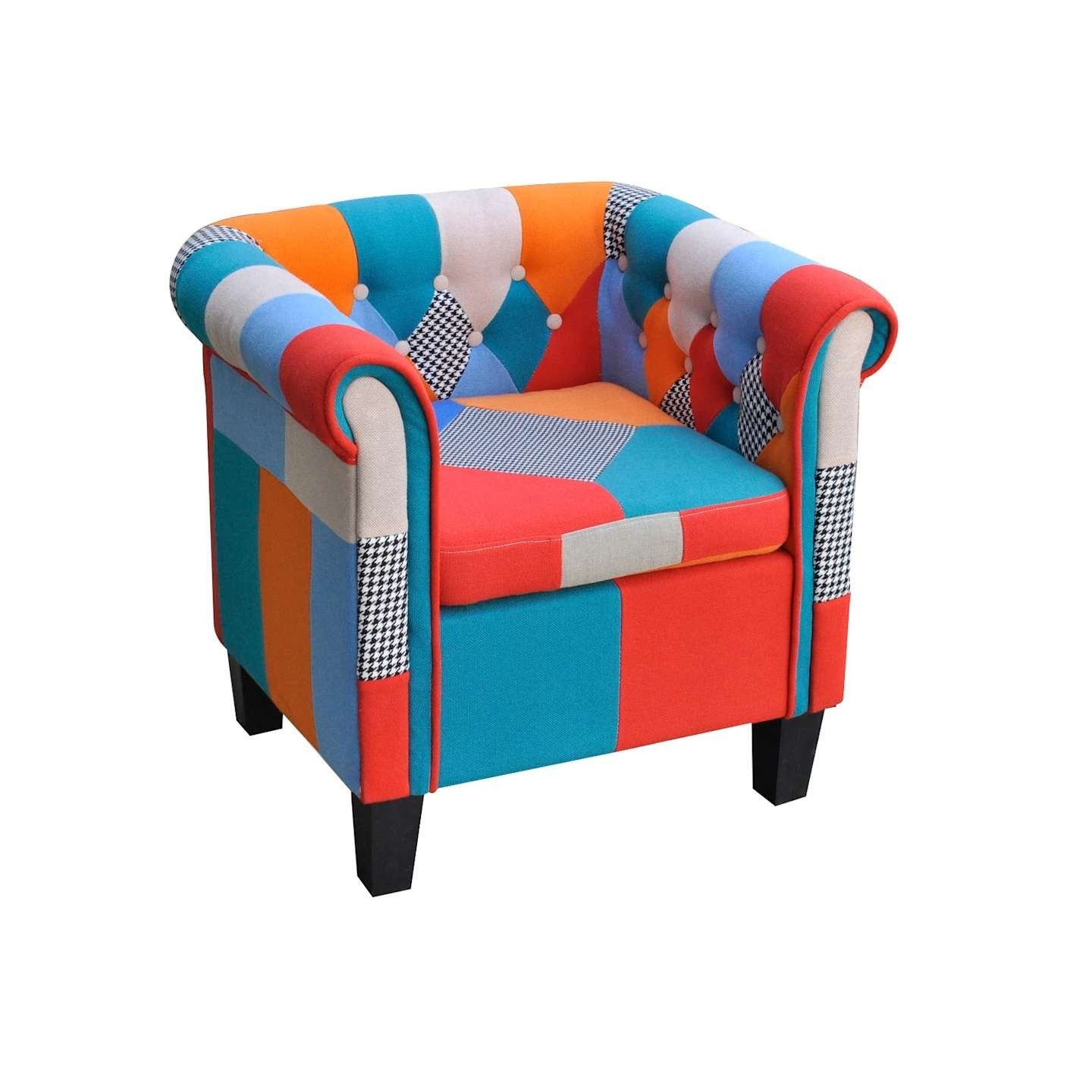 Fauteuil avec design de patchwork Tissu