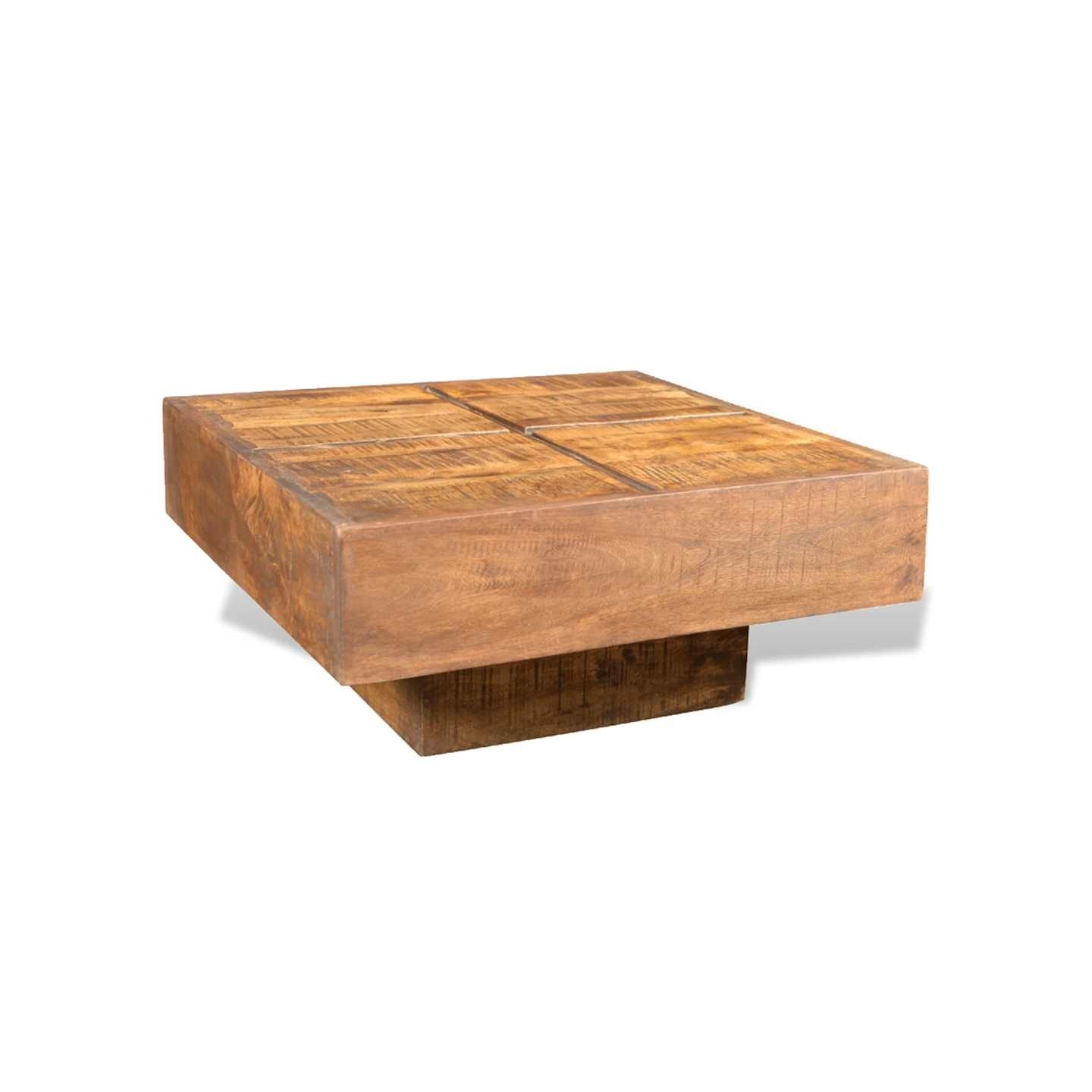 Table basse carrée Marron Bois massif de manguier