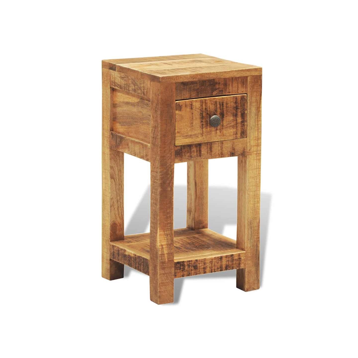 Table de chevet avec 1 tiroir Bois massif de manguier