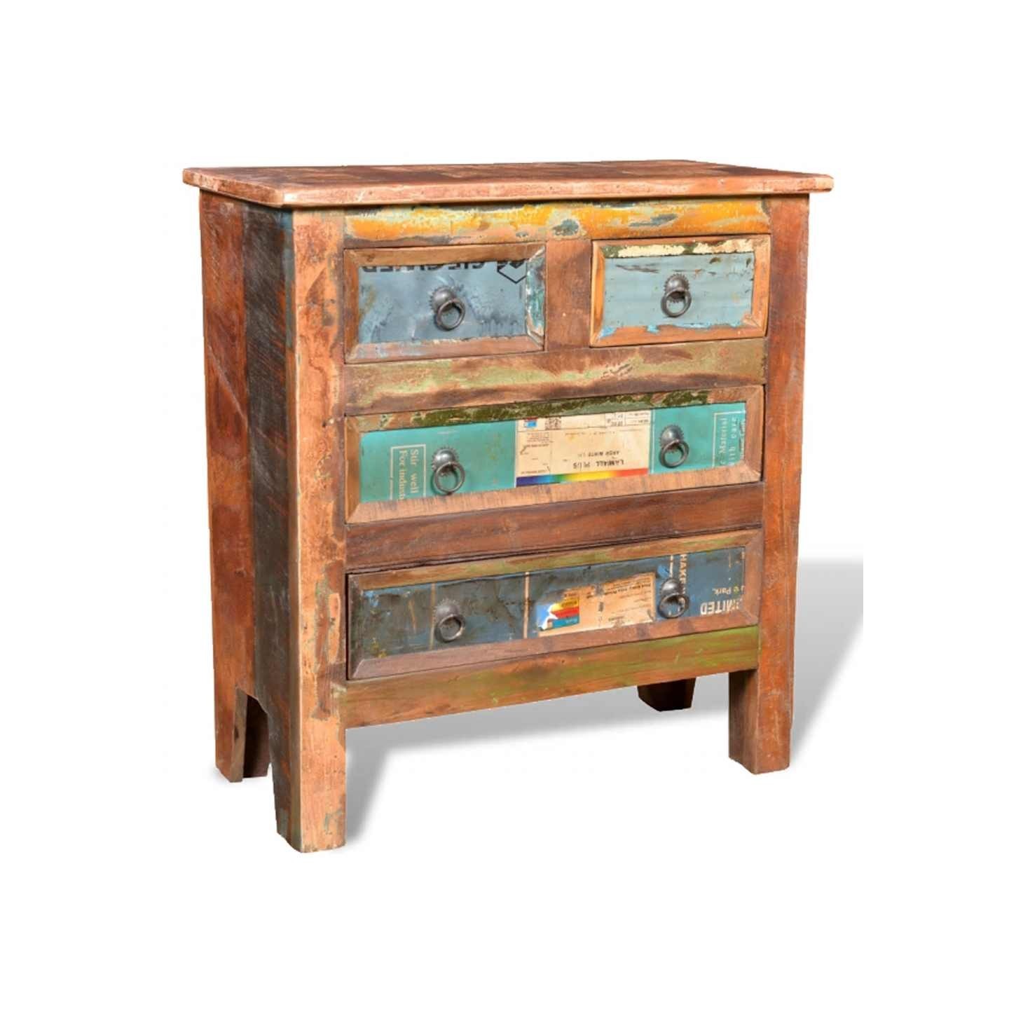 Armoire avec 4 tiroirs Bois massif de récupération