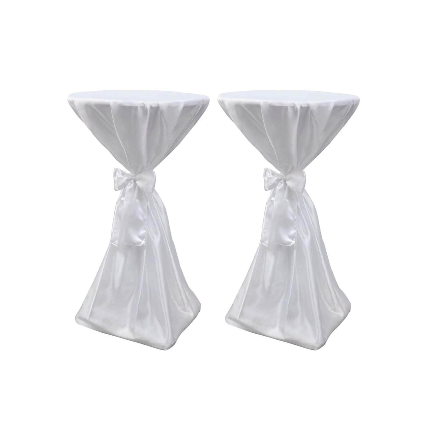 Housse de table blanche avec ruban 70 cm 2 pièces