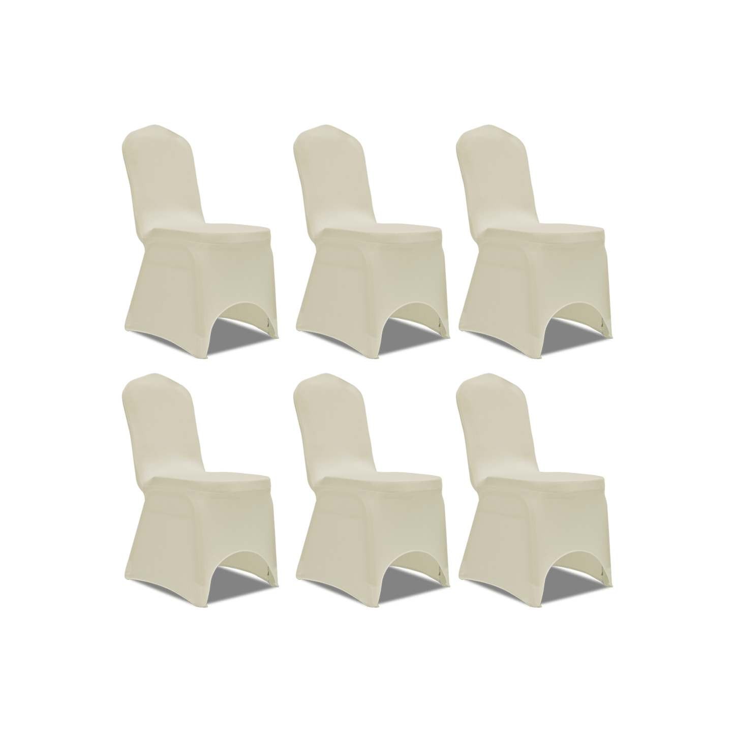 Housse crème extensible pour chaise 6 pièces