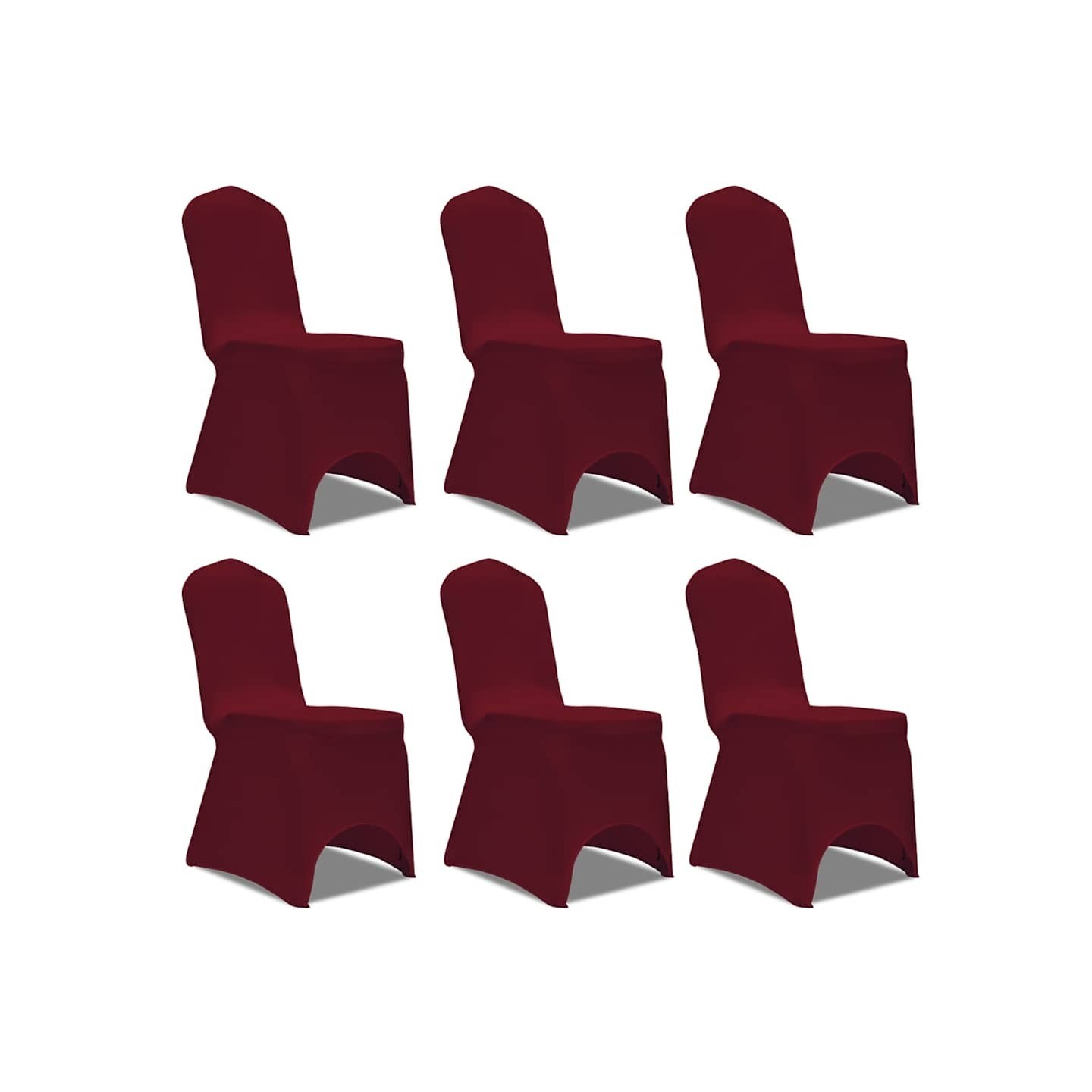 Housse bordeaux extensible pour chaise 6 pièces