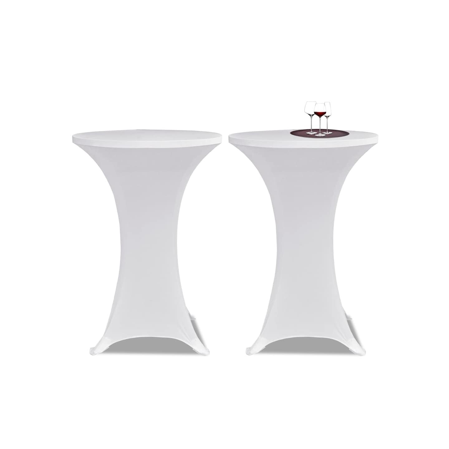 Housses élastiques de table Ø 60 cm Blanc 2 pcs