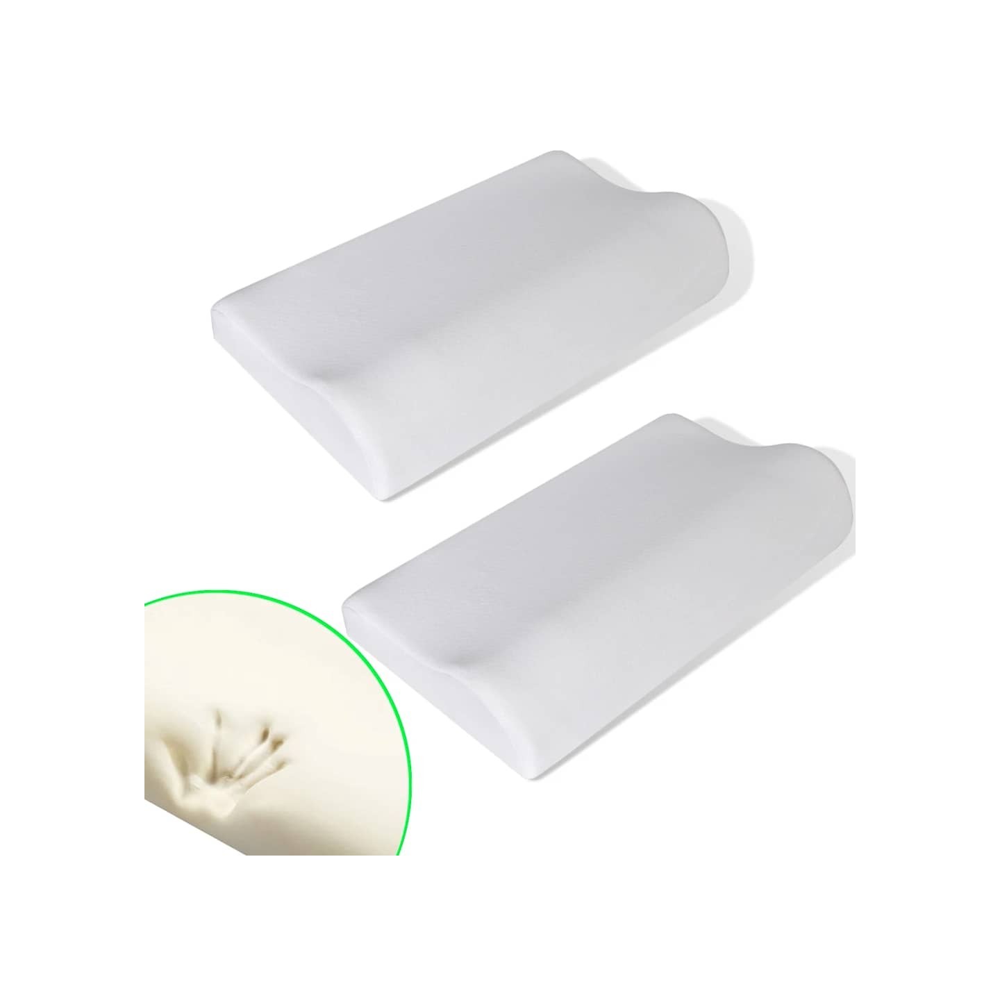 Set de 2 oreillers ergonomiques en mousse à mémoire de forme