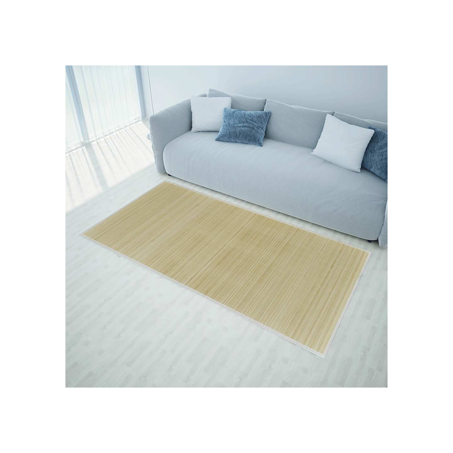 Tapis en bambou naturel à latte rectangulaire 120 x 180 cm