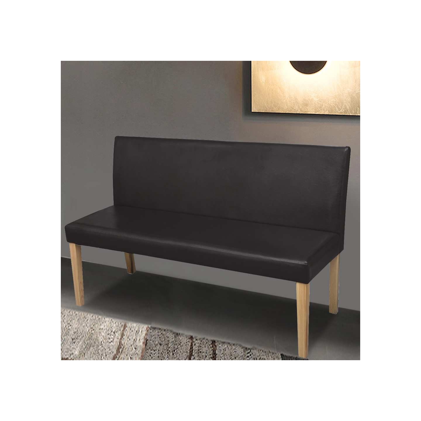 Banc 139,5 cm Marron foncé Similicuir
