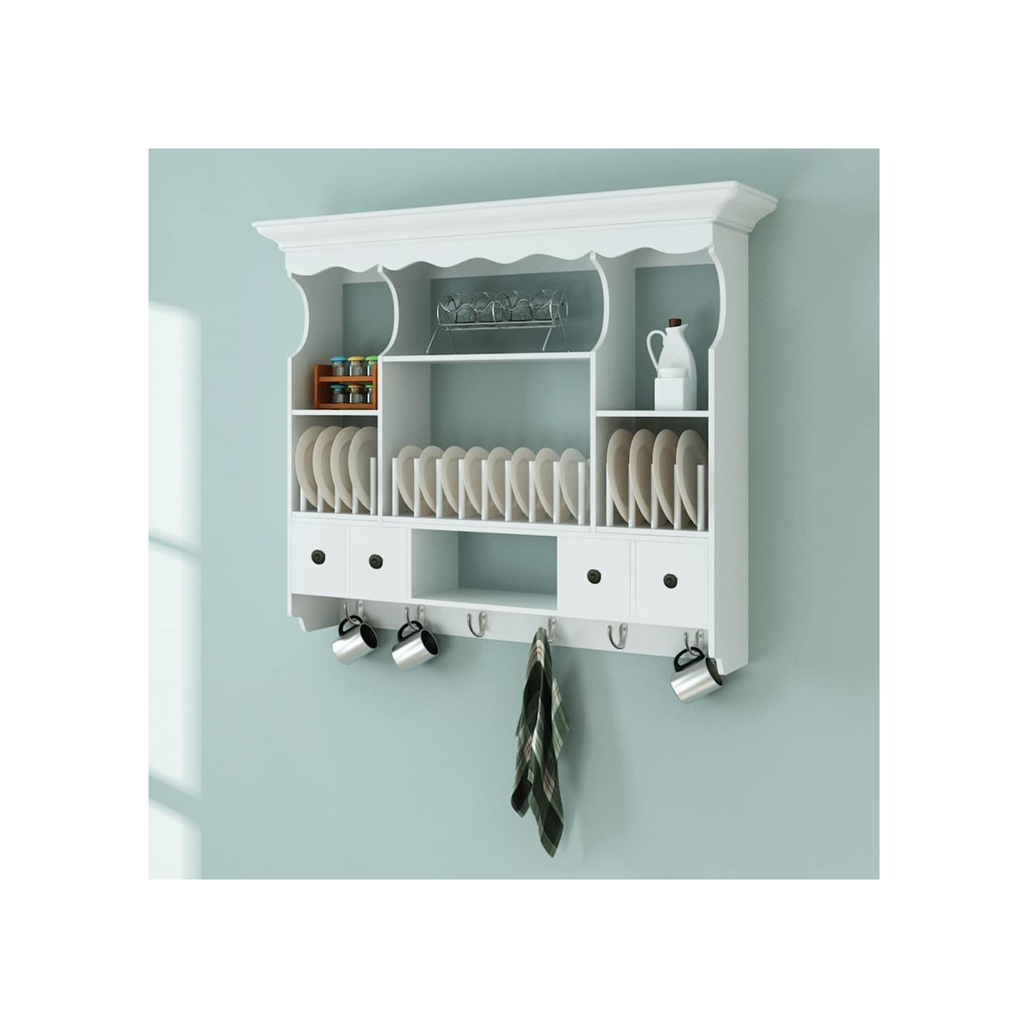 Armoire murale de cuisine en bois Blanc