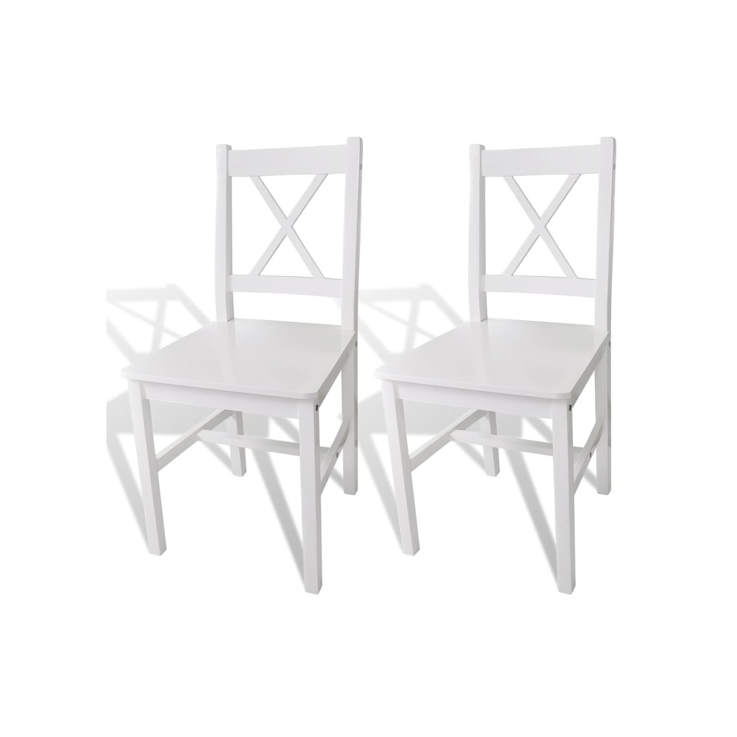 Chaises à manger lot de 2 blanc bois de pin