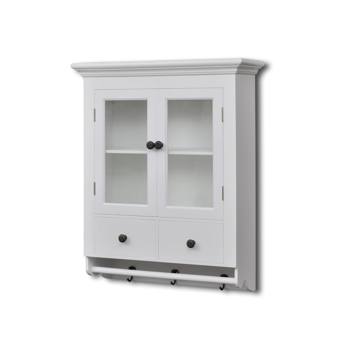 Placard mural de cuisine avec porte en verre Bois blanc