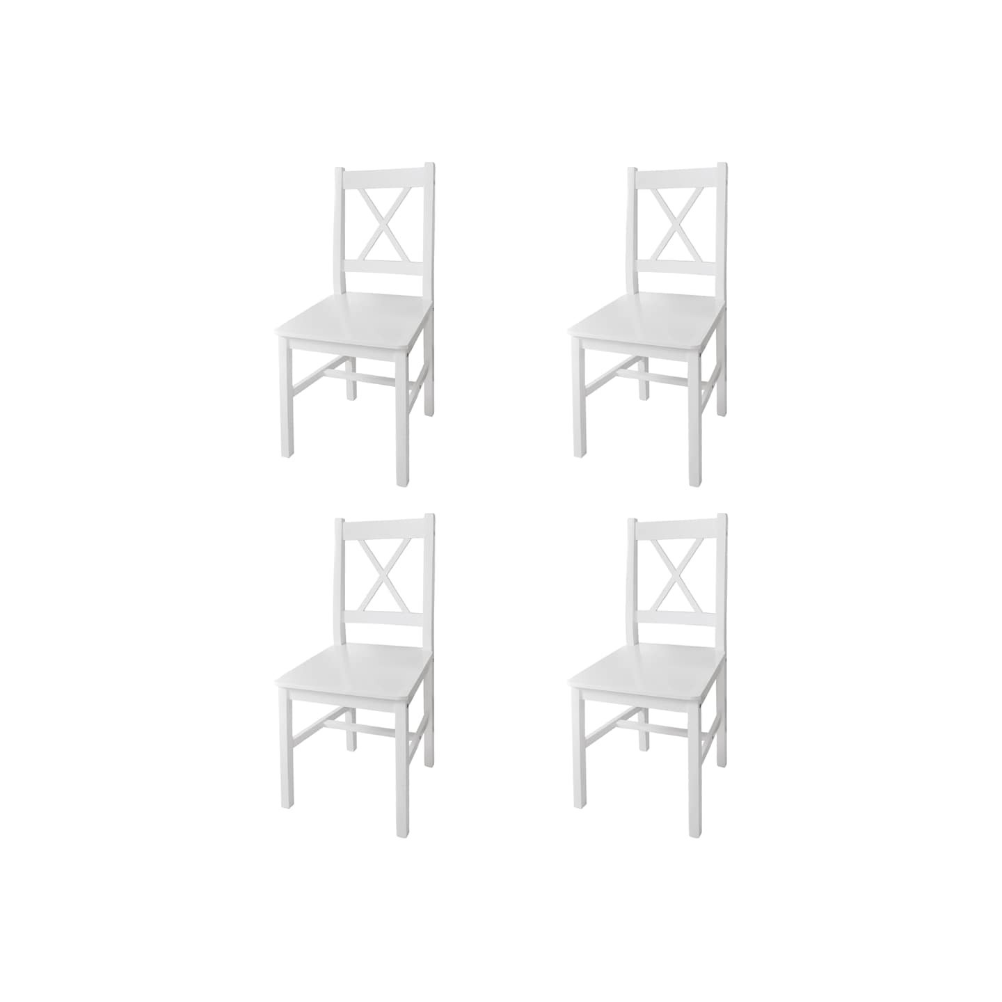 Chaises à manger lot de 4 blanc bois de pin