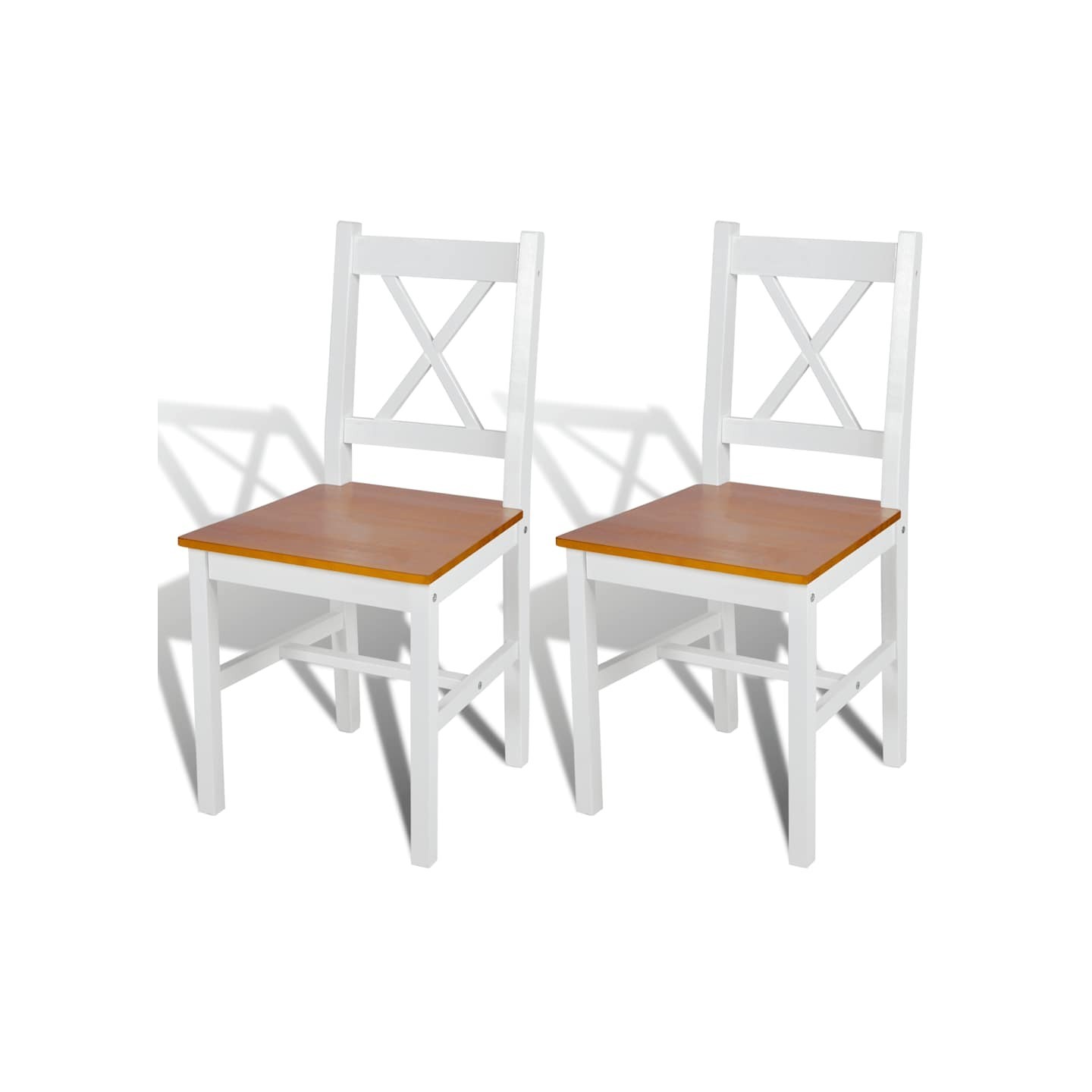 Chaises à manger lot de 2 blanc bois de pin