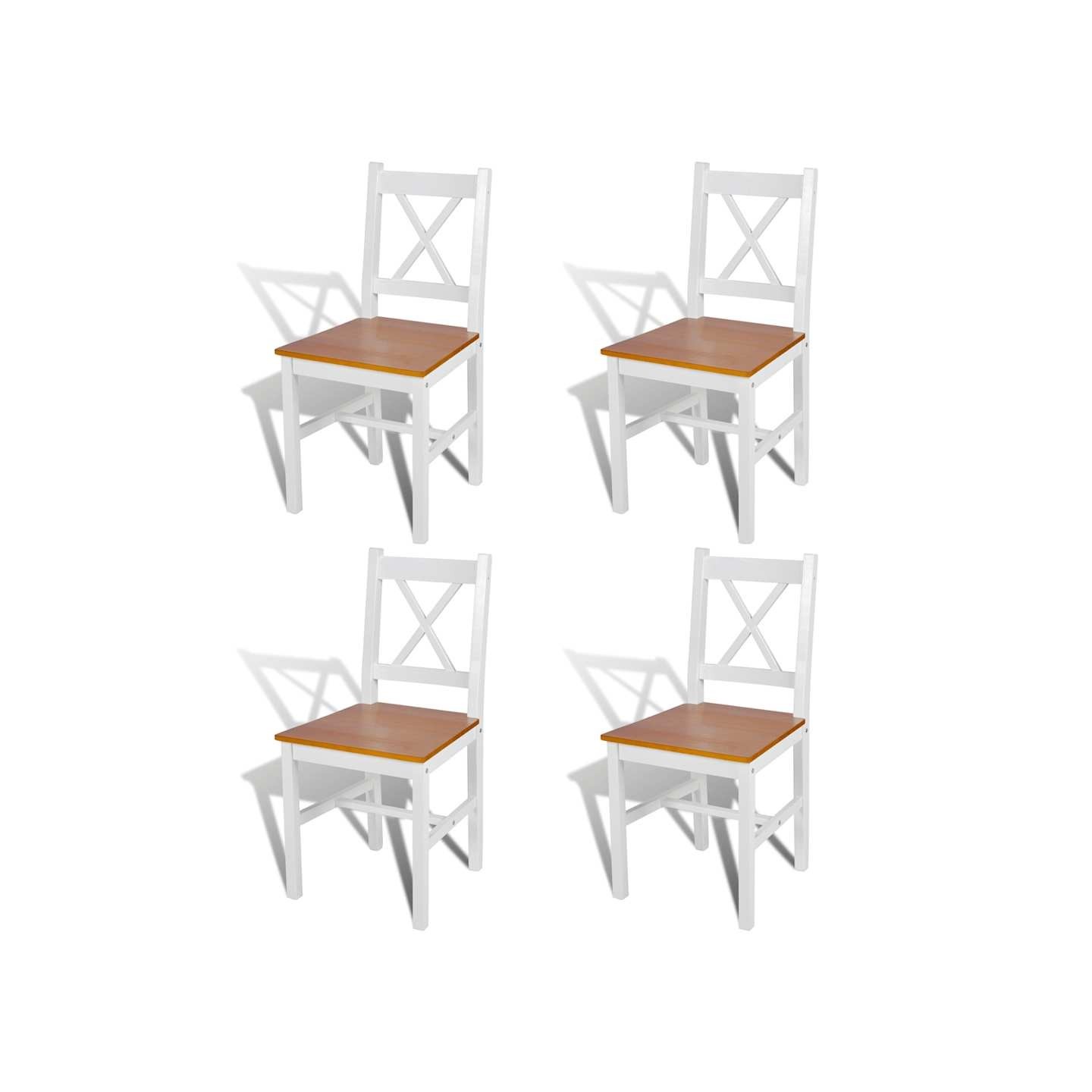 Chaises à manger lot de 4 blanc bois de pin