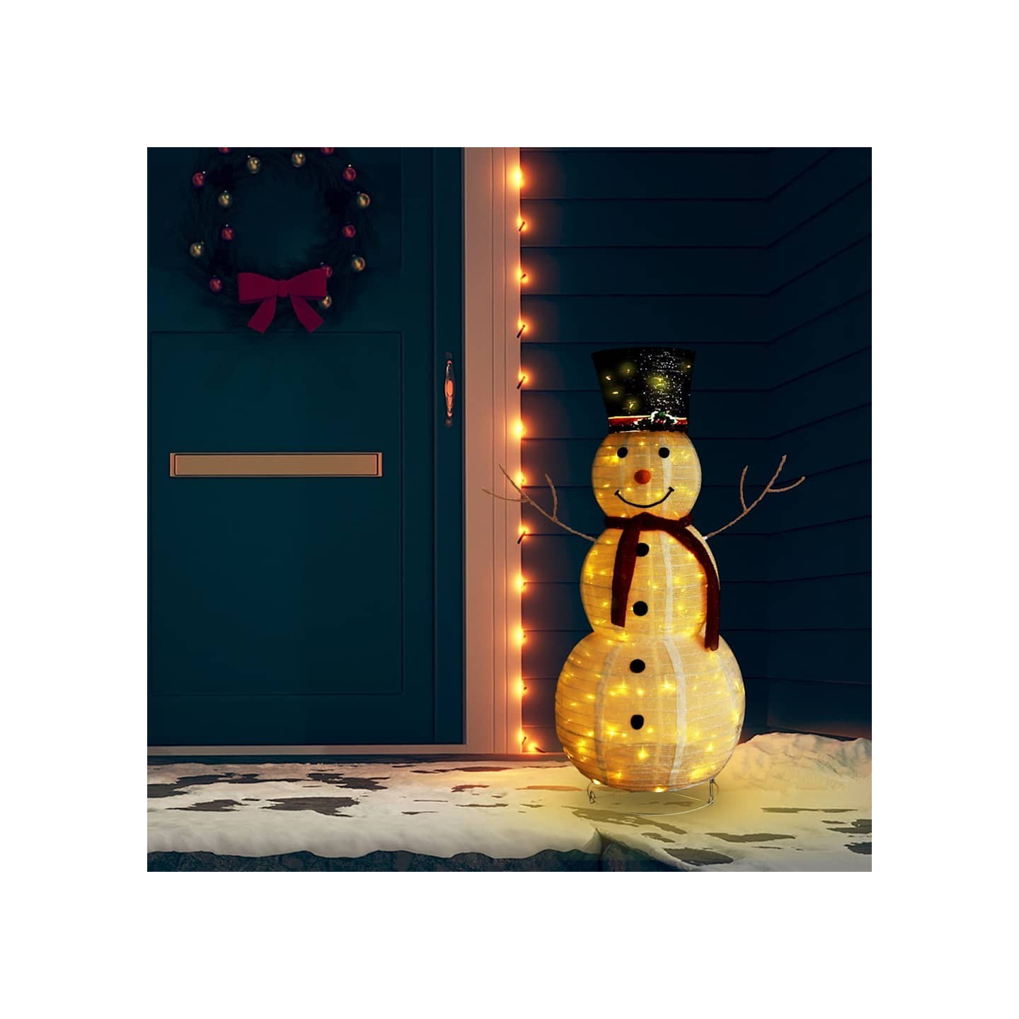 Figurine de bonhomme de neige de Noël à LED Tissu 120 cm