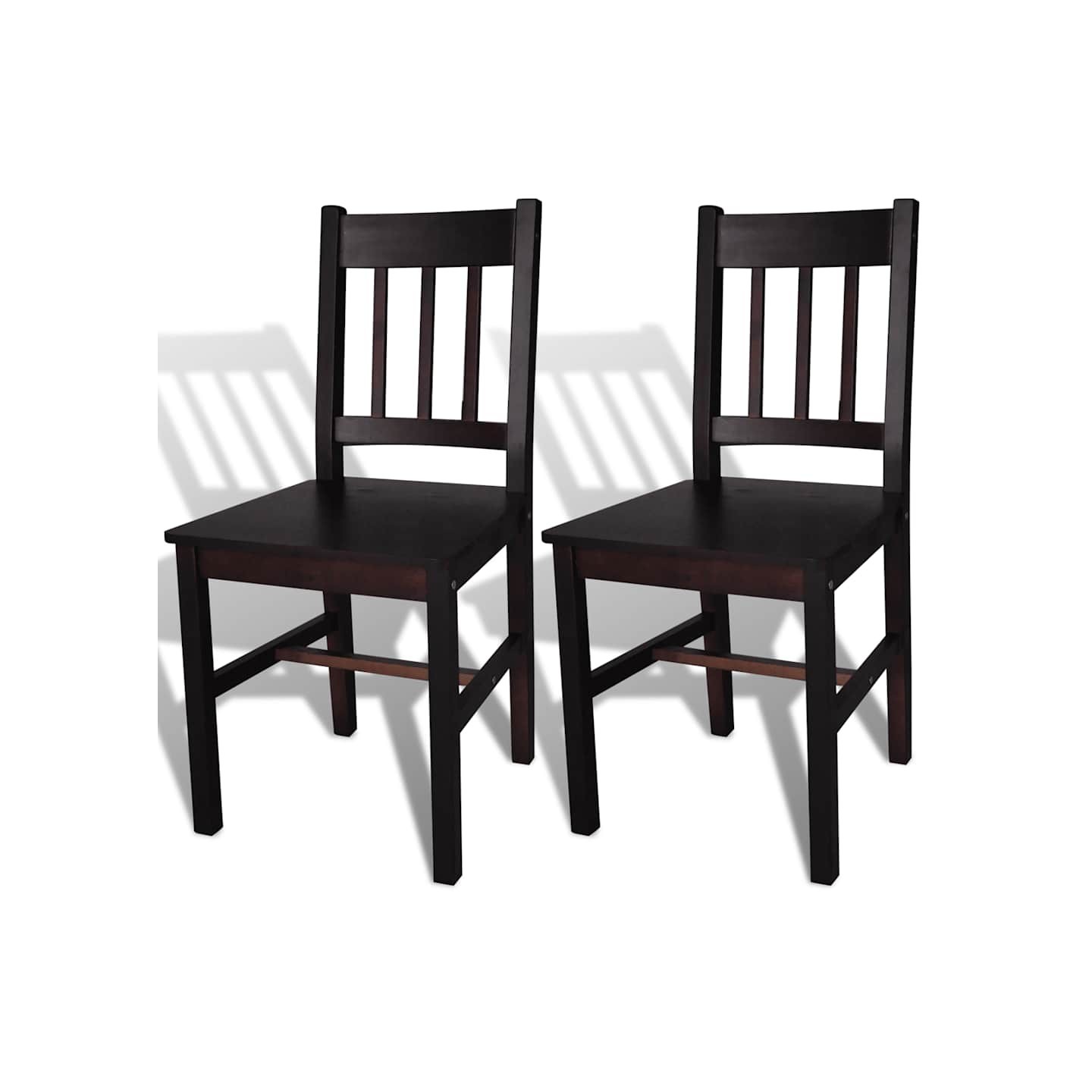 Chaises à manger lot de 2 marron foncé pinède