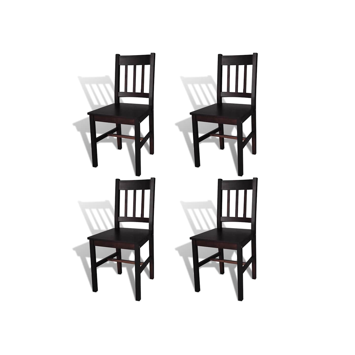 Chaises à manger lot de 4 marron foncé pinède