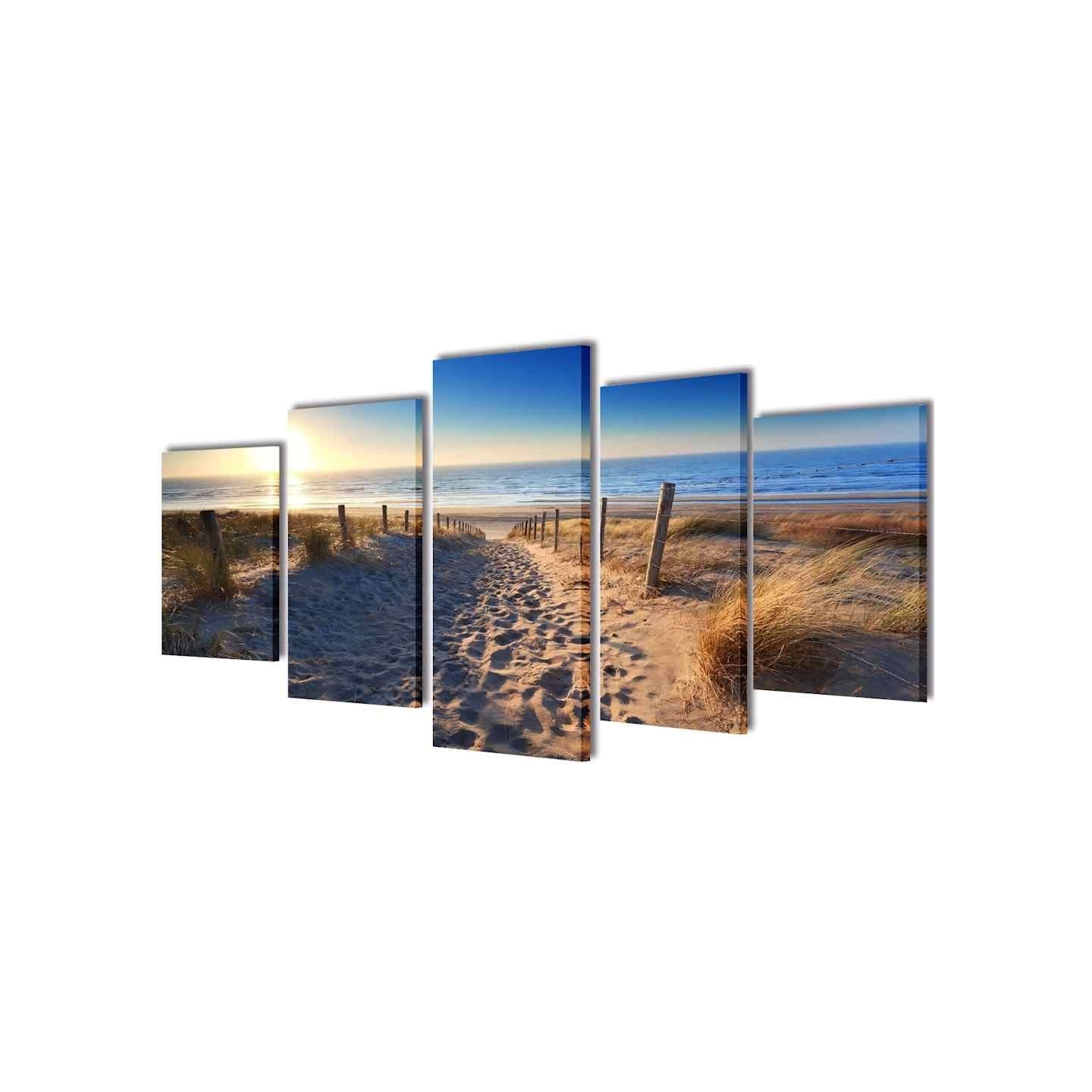 Set de toiles murales imprimées Plage de sable 100 x 50 cm