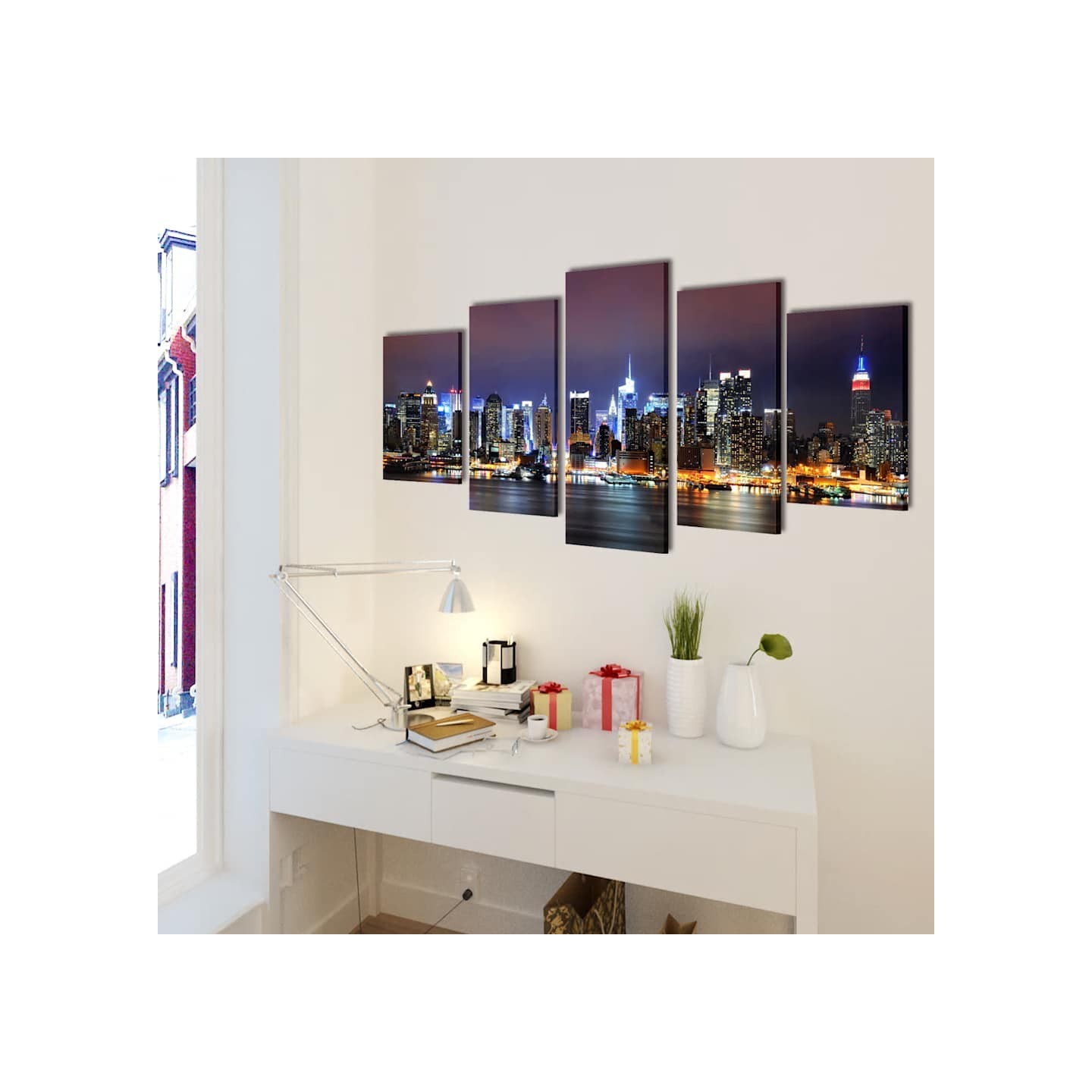 Set de toiles murales imprimées New York coloré 200x100cm
