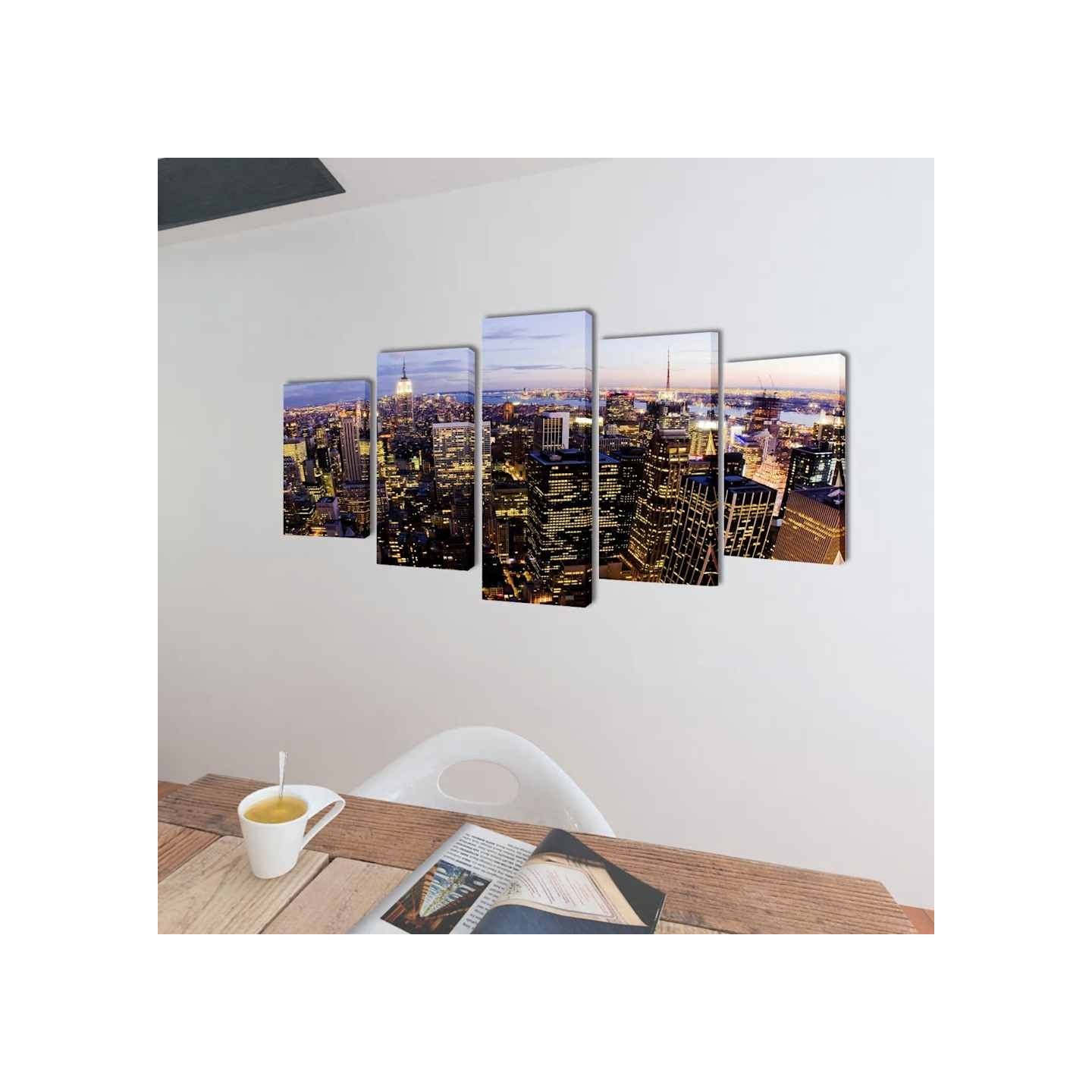 Set de toiles murales imprimées Horizon de New York vu du ciel
