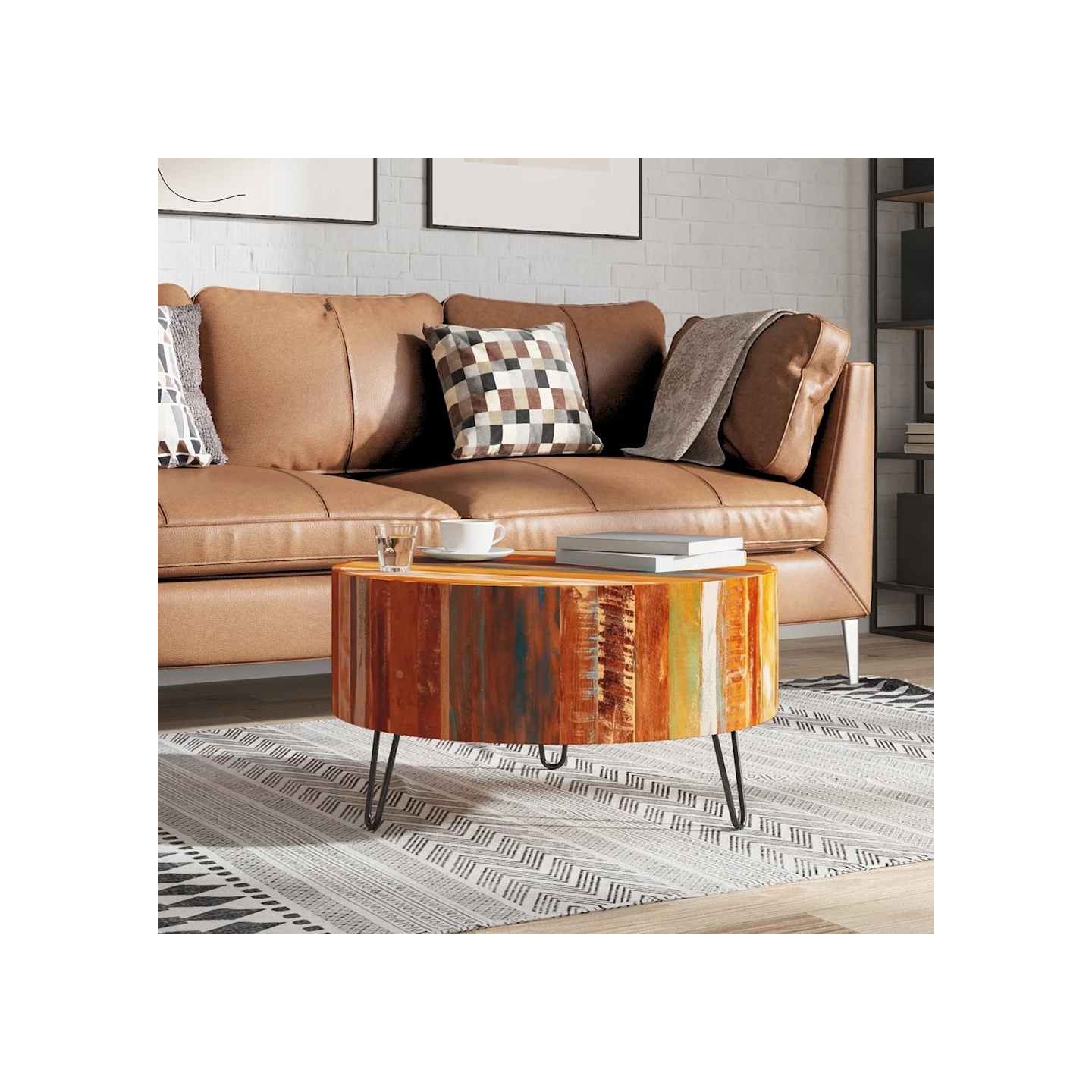 Table basse ronde Bois massif de récupération
