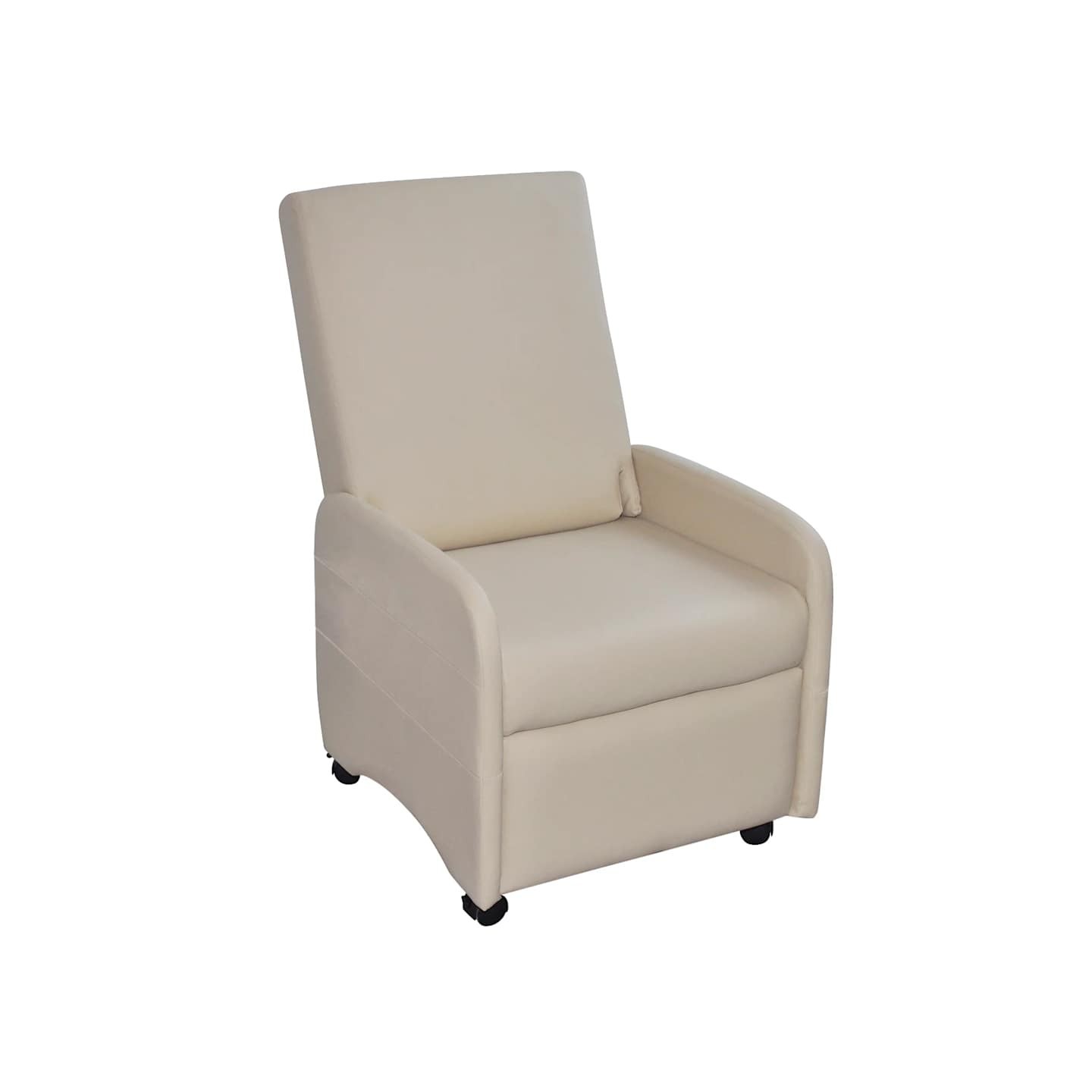 Fauteuil pliable crème similicuir
