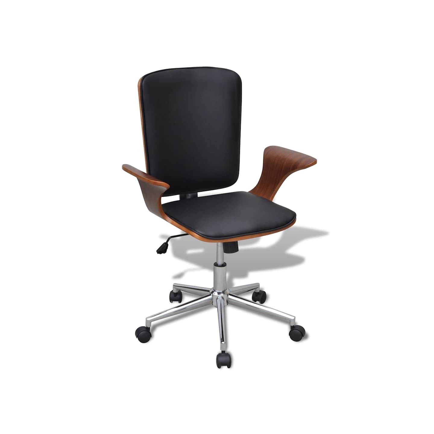 Chaise de bureau Bois courbé avec tapisserie en similicuir