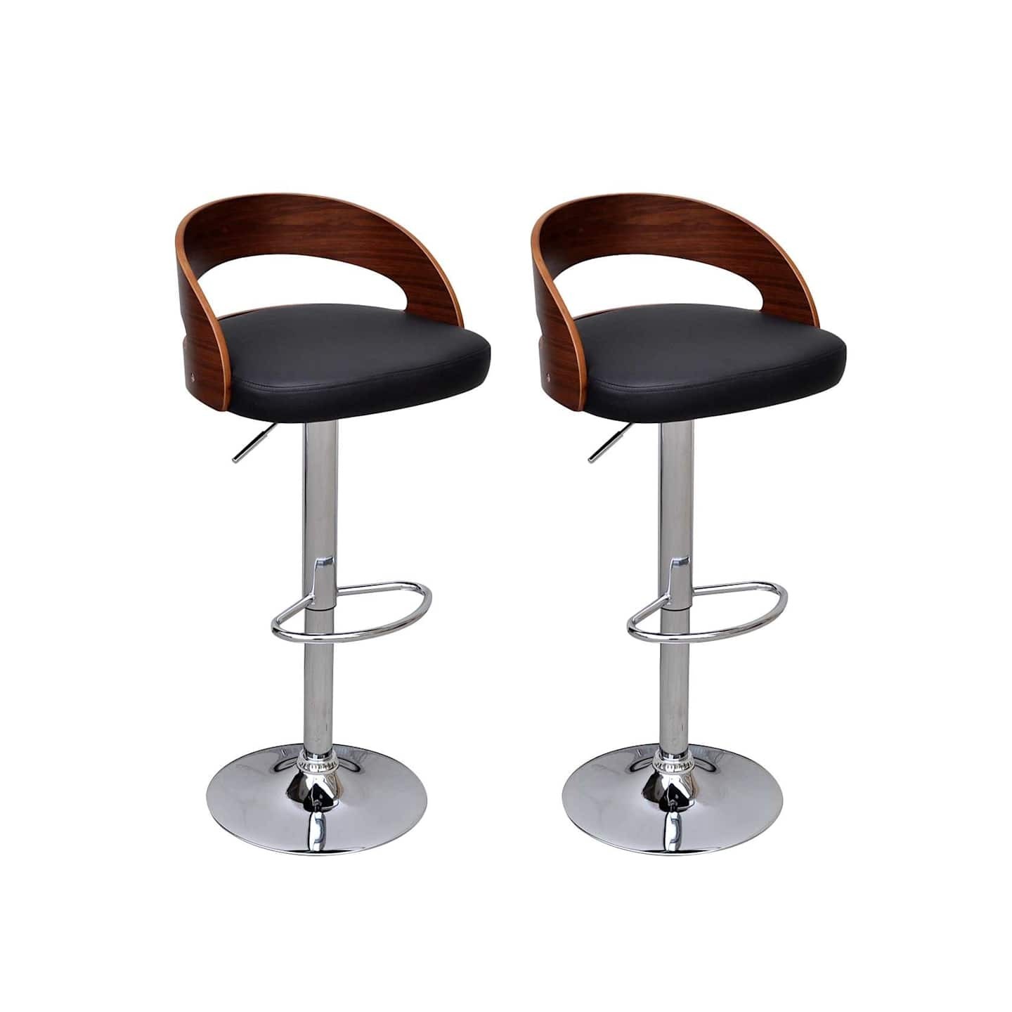 Tabourets de bar lot de 2 bois courbé