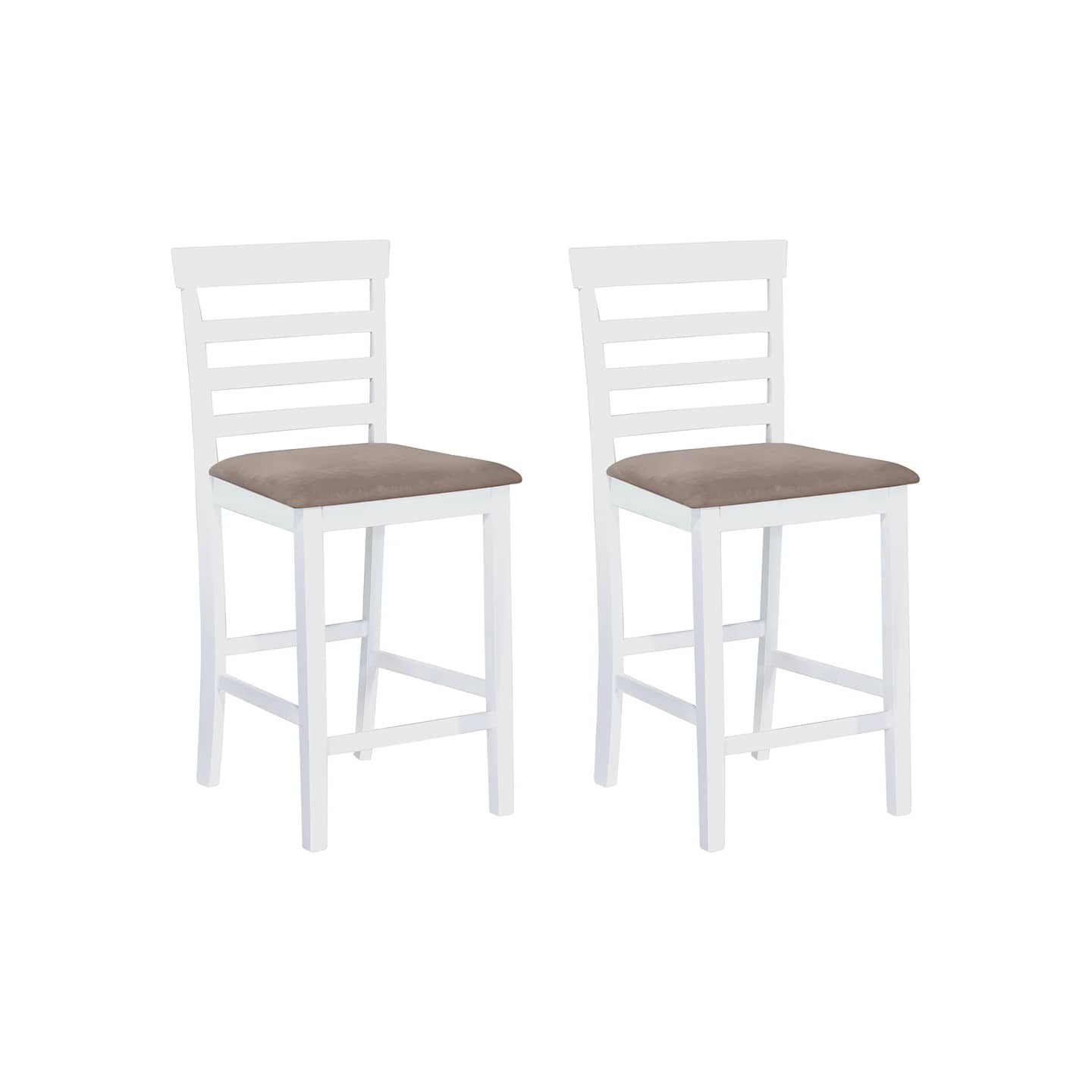 Chaises de bar lot de 2 blanc tissu