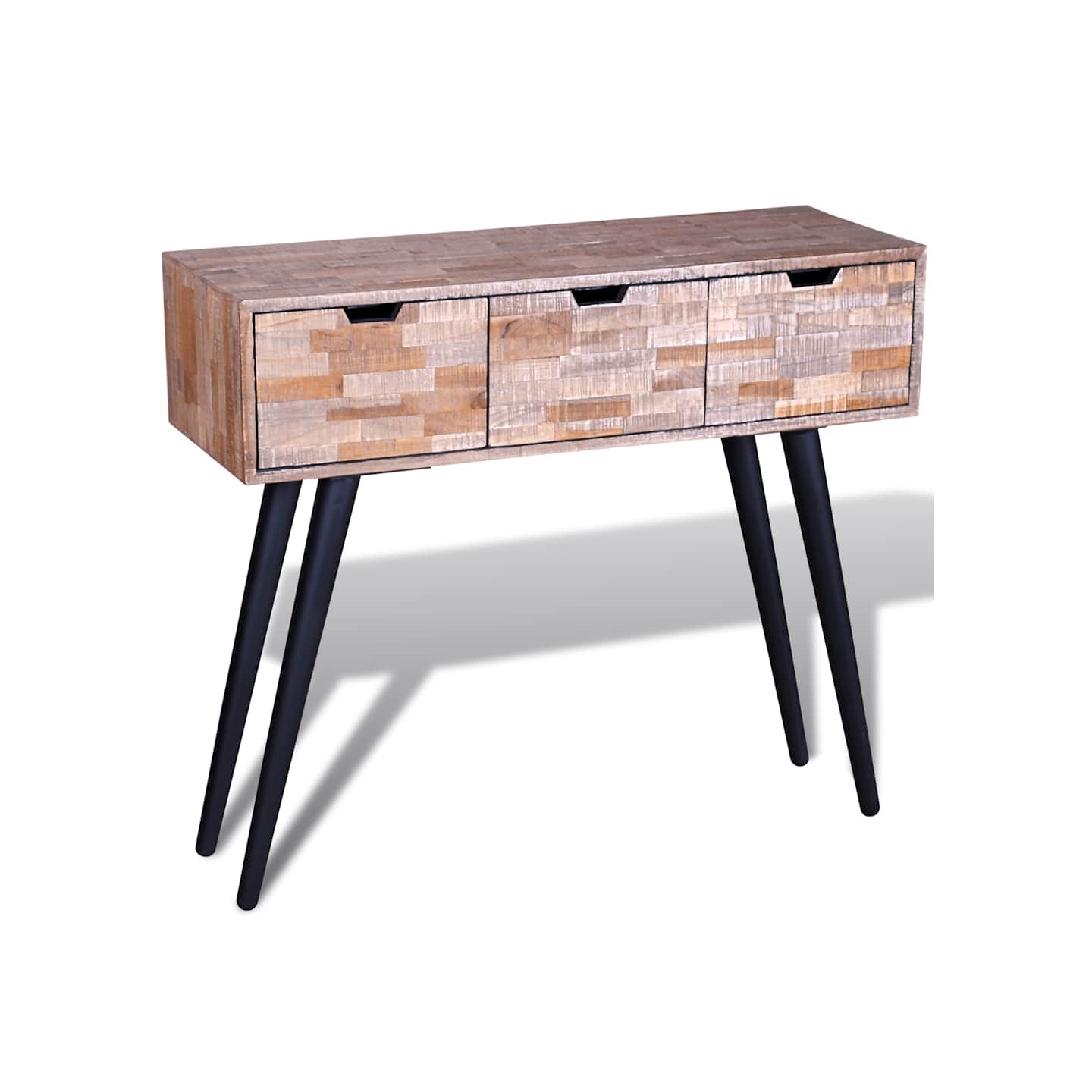 Table console avec 3 tiroirs Bois de teck recyclé