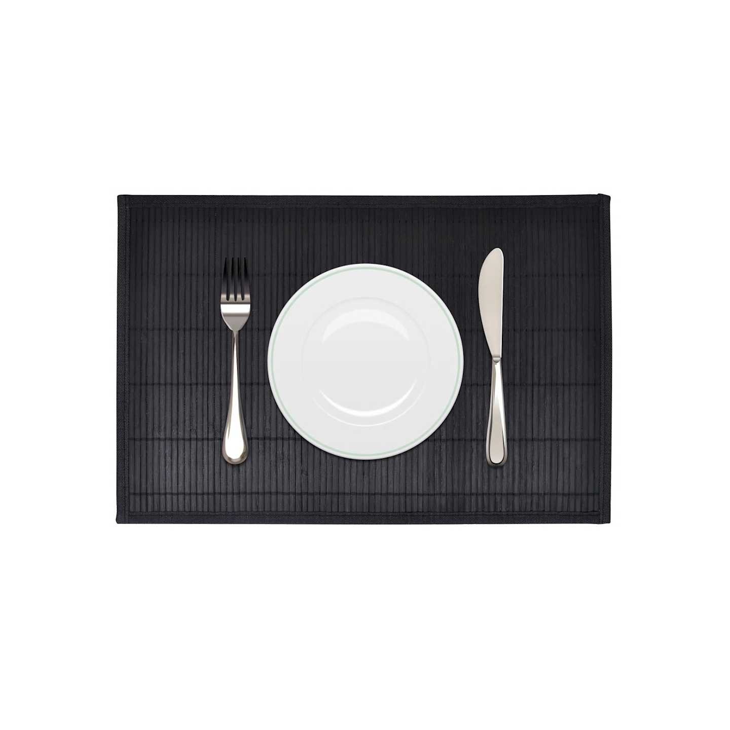 Napperons 6 pcs Bambou 30 x 45 cm Noir