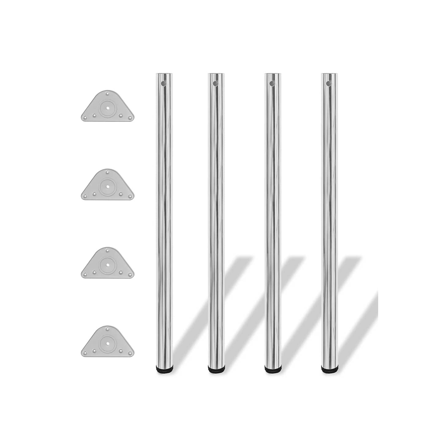 4 pieds de table réglables en hauteur 1100 mm Chromé