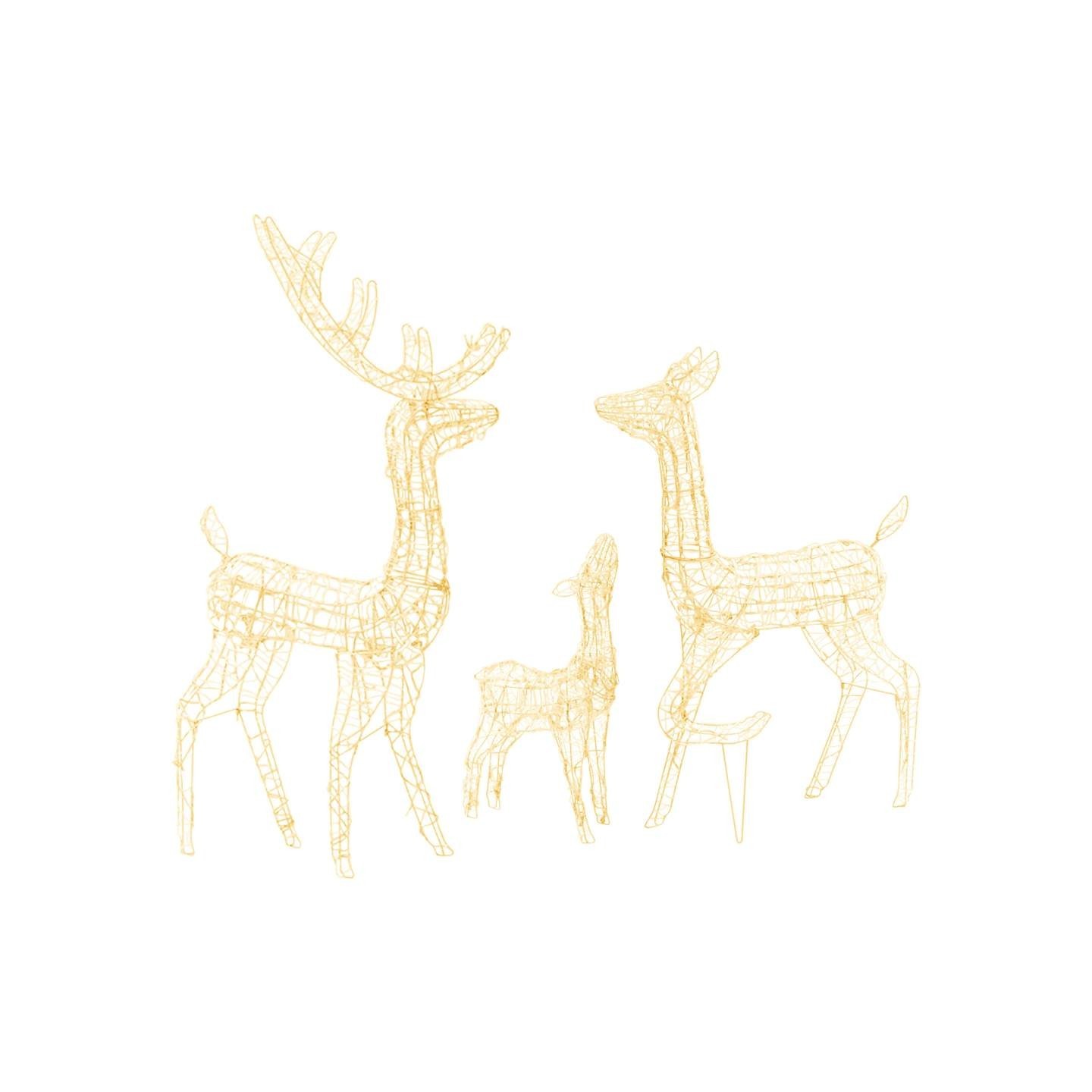 Famille de rennes de décoration Acrylique 300 LED blanc chaud