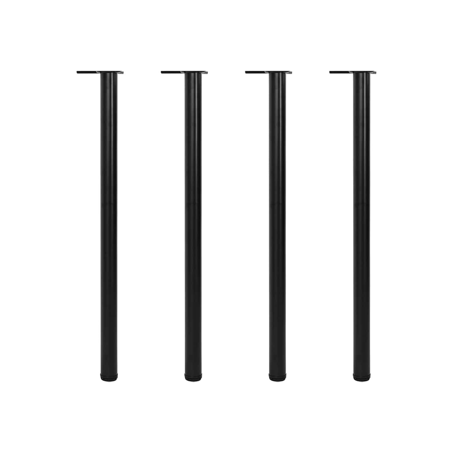 4 pieds de table réglables en hauteur Noir 1100 mm